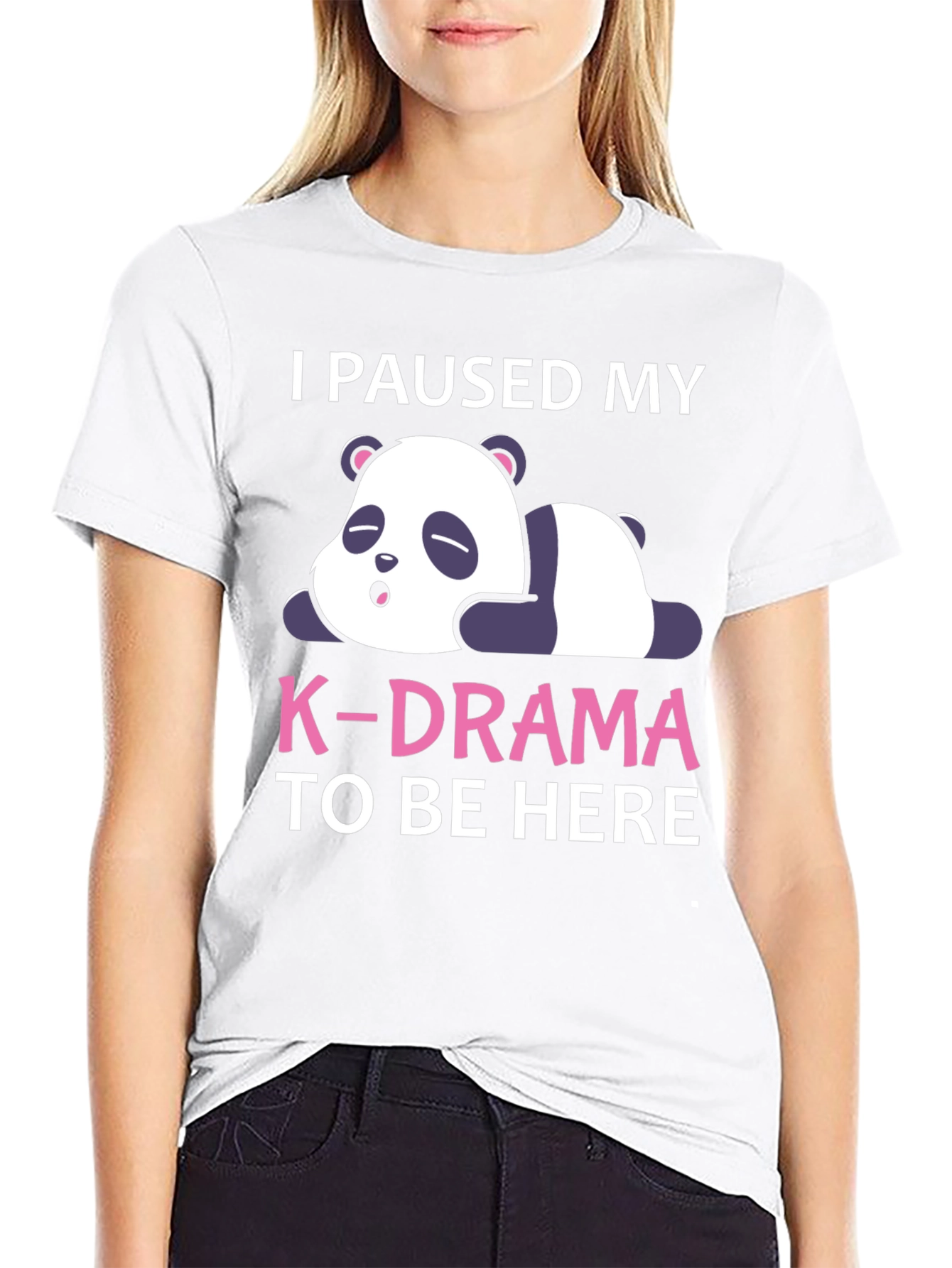 I Paused My K-Drama Panda T-Shirt