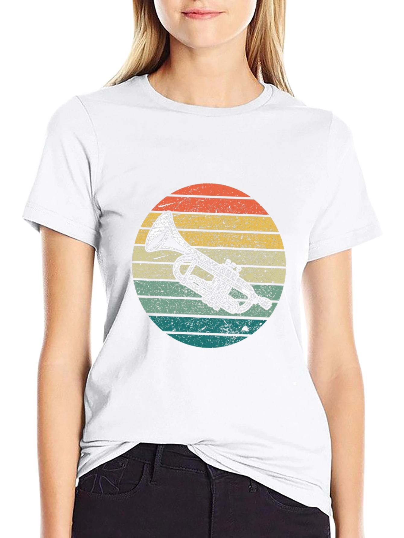 Retro Trumpet Sunset Graphic Tee