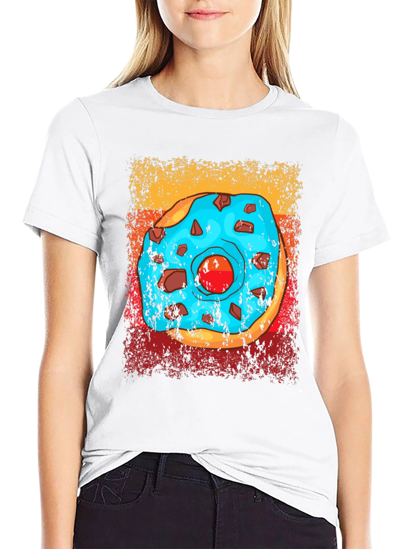 Donut Graphic T-Shirt - Novelty Food Tee