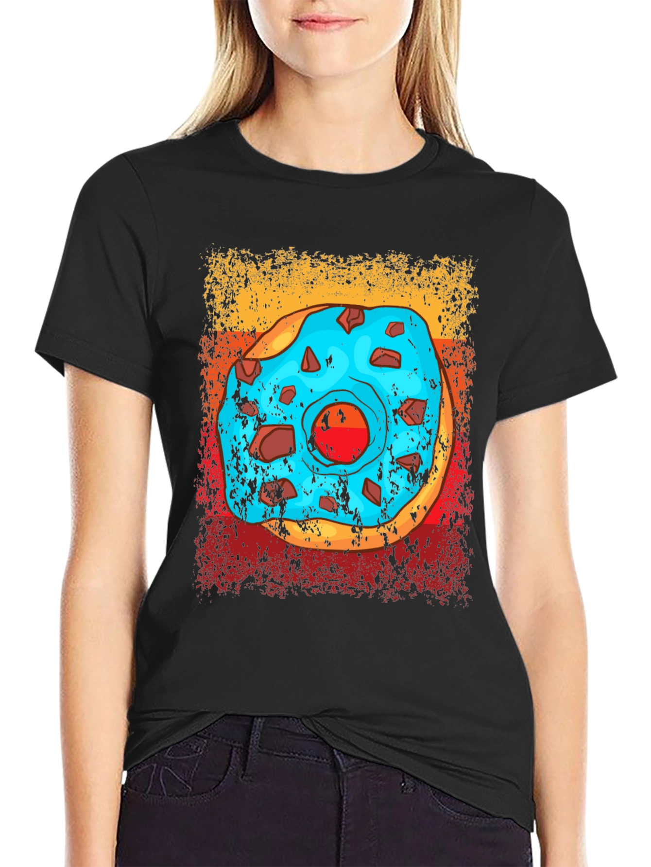 Donut Graphic T-Shirt - Novelty Food Tee