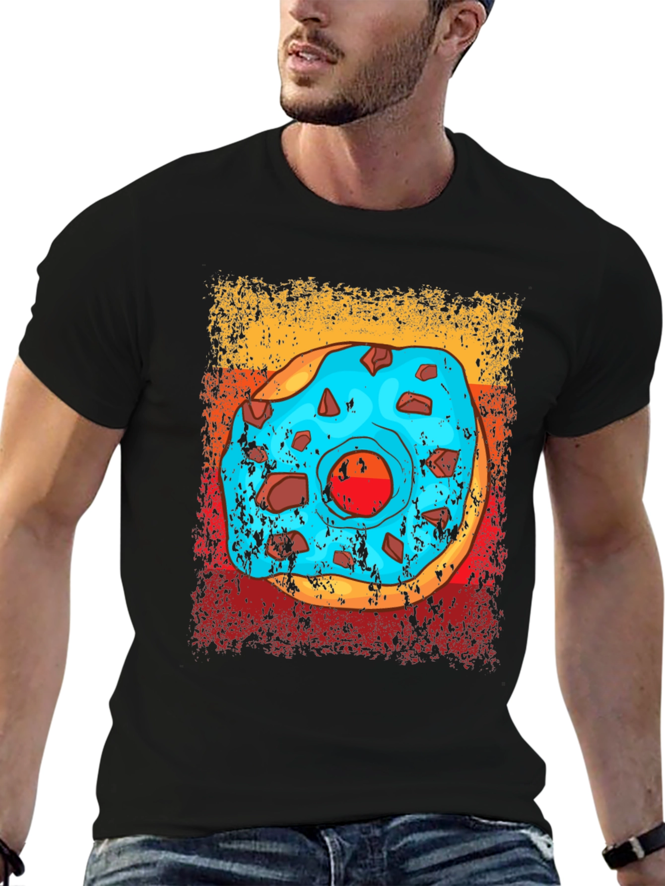 Donut Graphic T-Shirt - Novelty Food Tee
