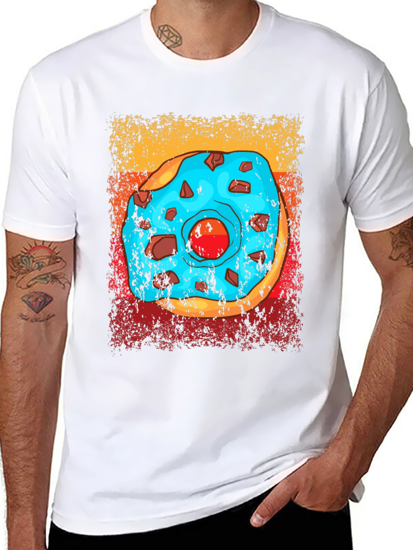 Donut Graphic T-Shirt - Novelty Food Tee