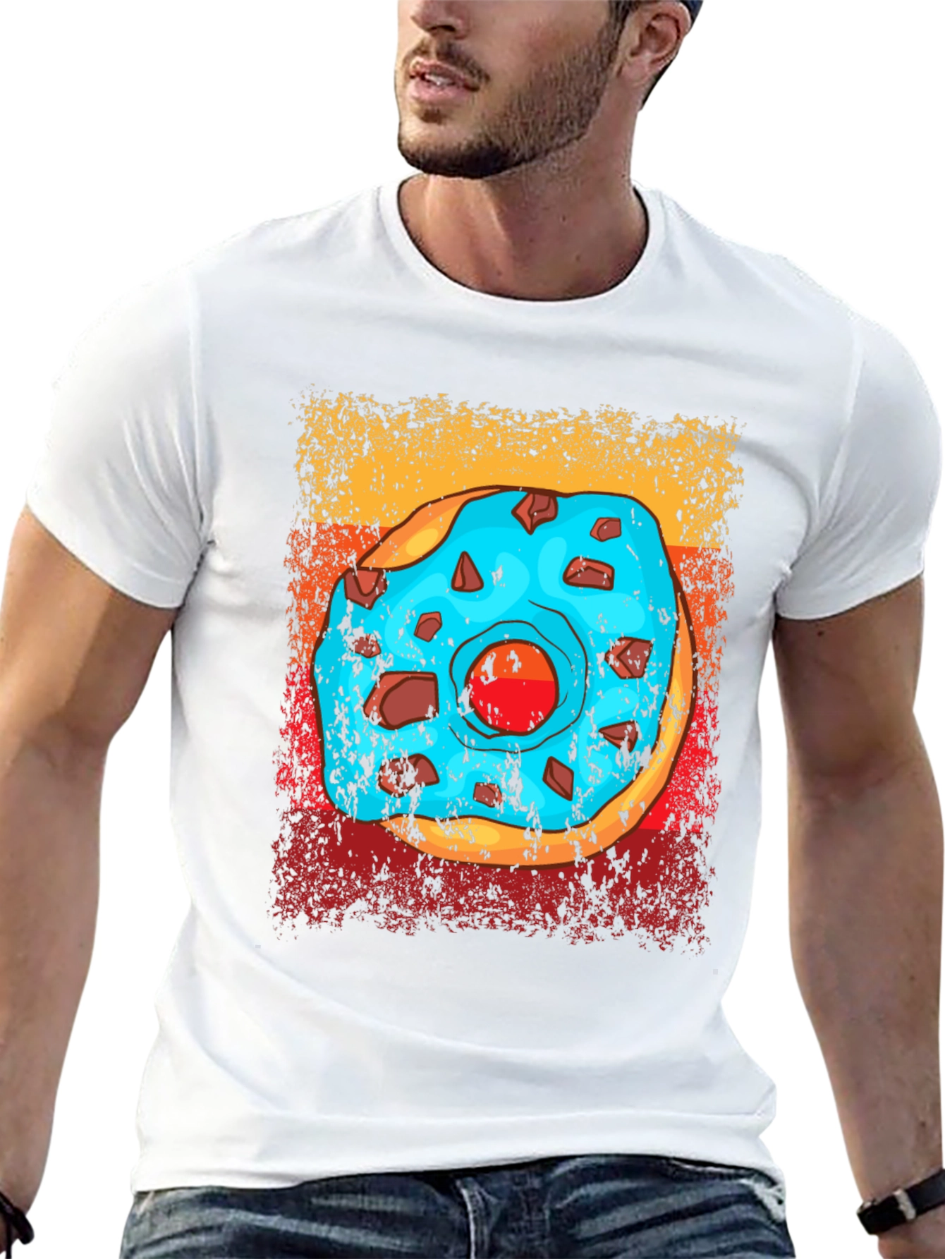 Donut Graphic T-Shirt - Novelty Food Tee