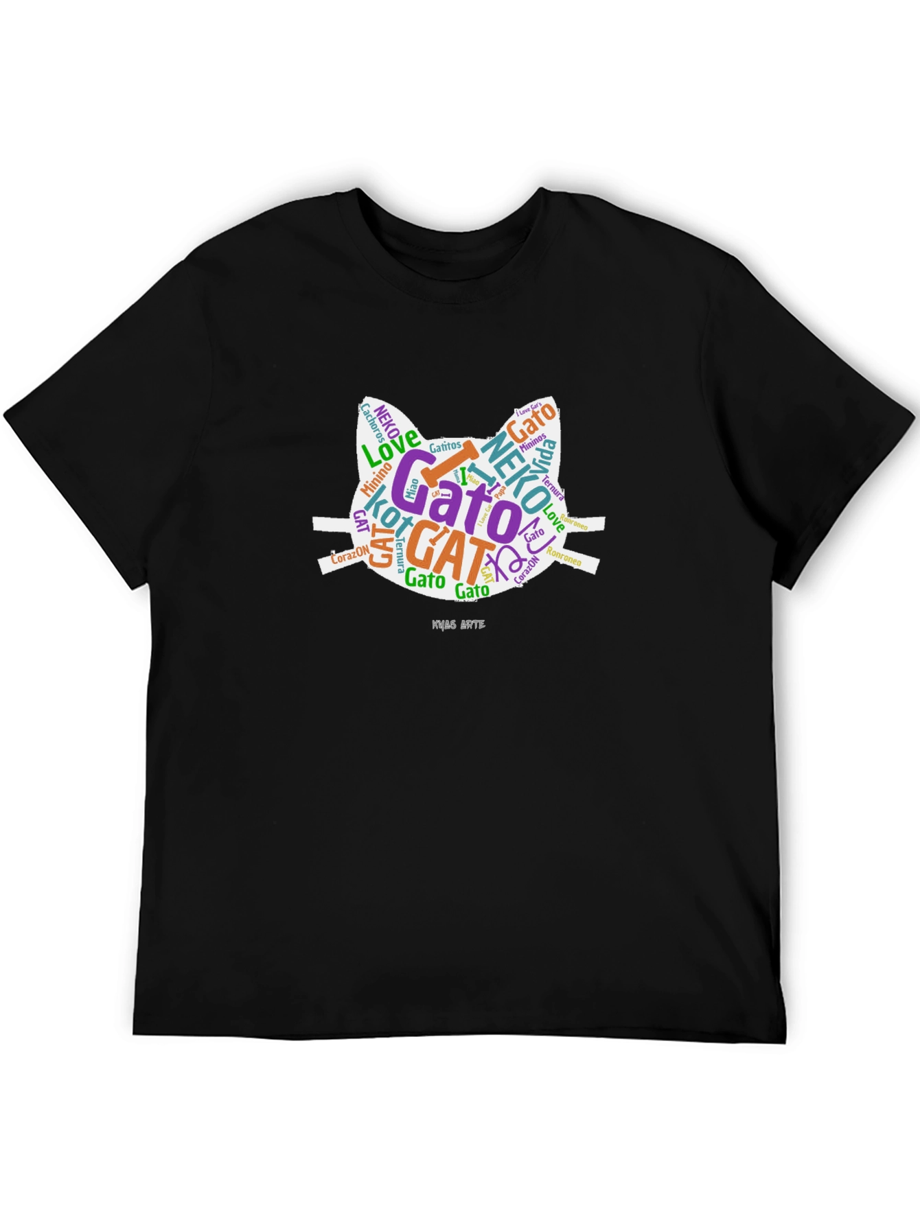 Cat Word Art T-Shirt - Stylish Graphic Tee