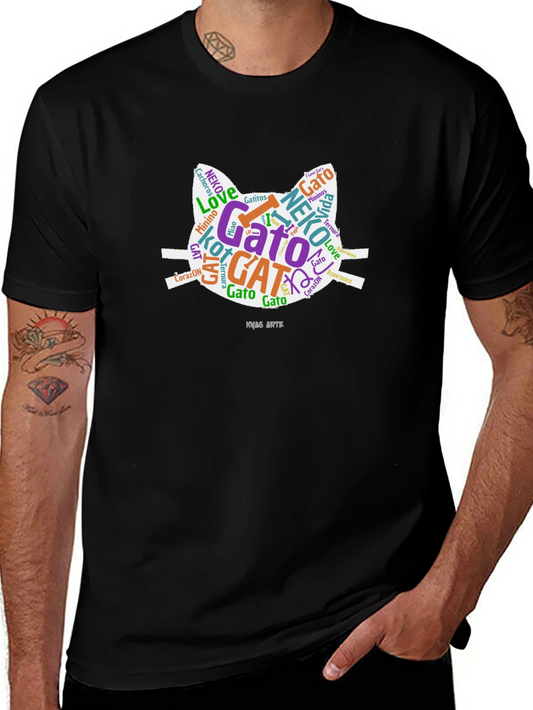 Cat Word Art T-Shirt - Stylish Graphic Tee