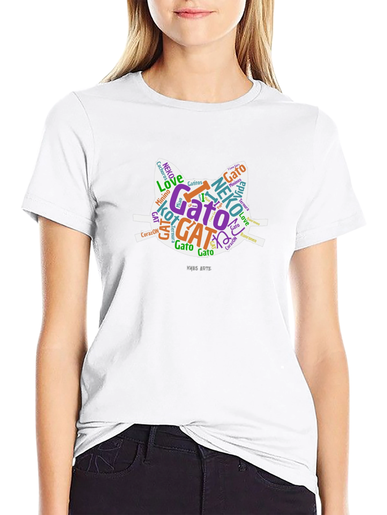 Cat Word Art T-Shirt - Stylish Graphic Tee