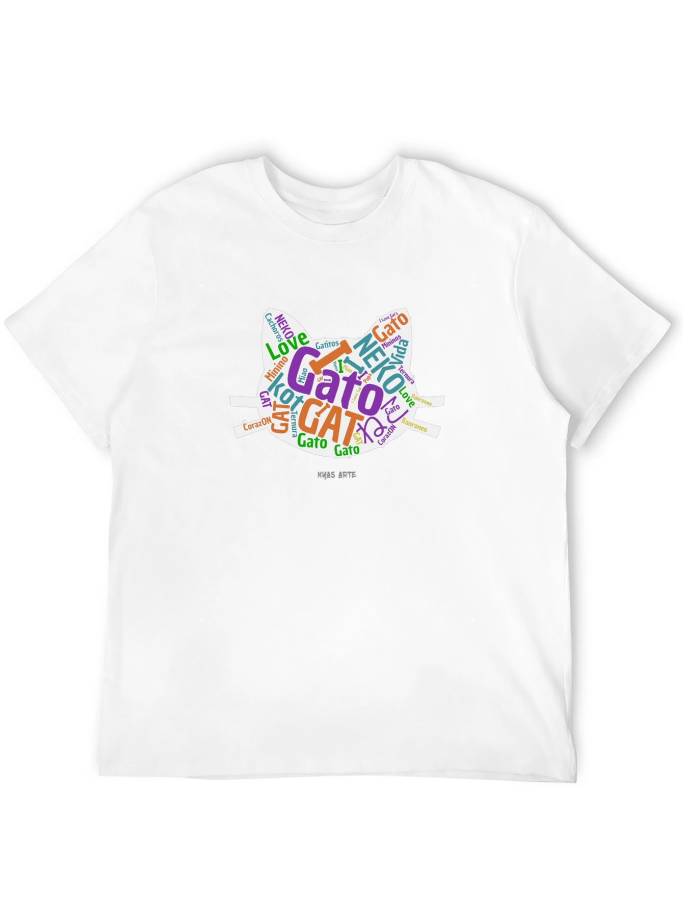 Cat Word Art T-Shirt - Stylish Graphic Tee