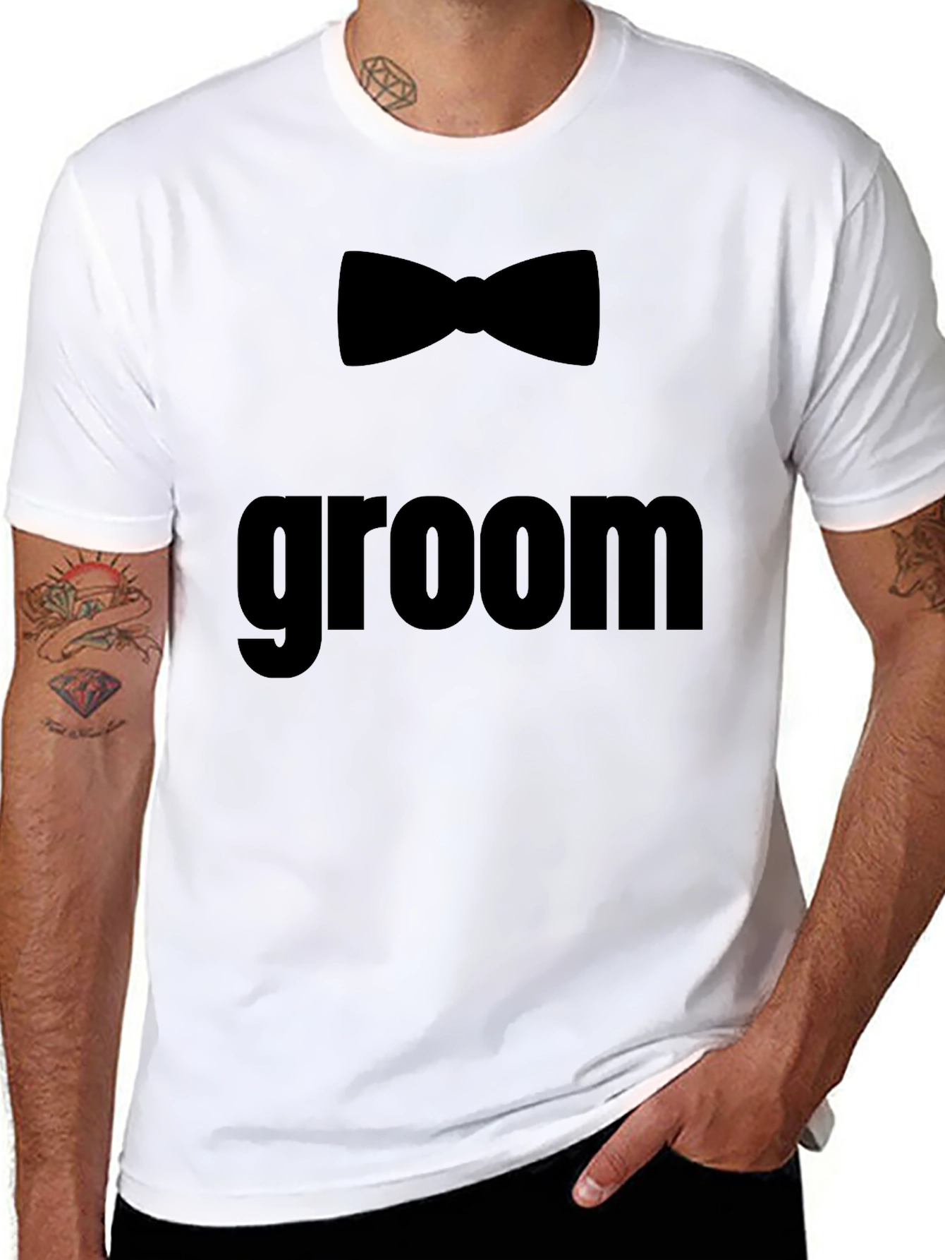 Groom Bow Tie T-Shirt - Wedding Party Tee