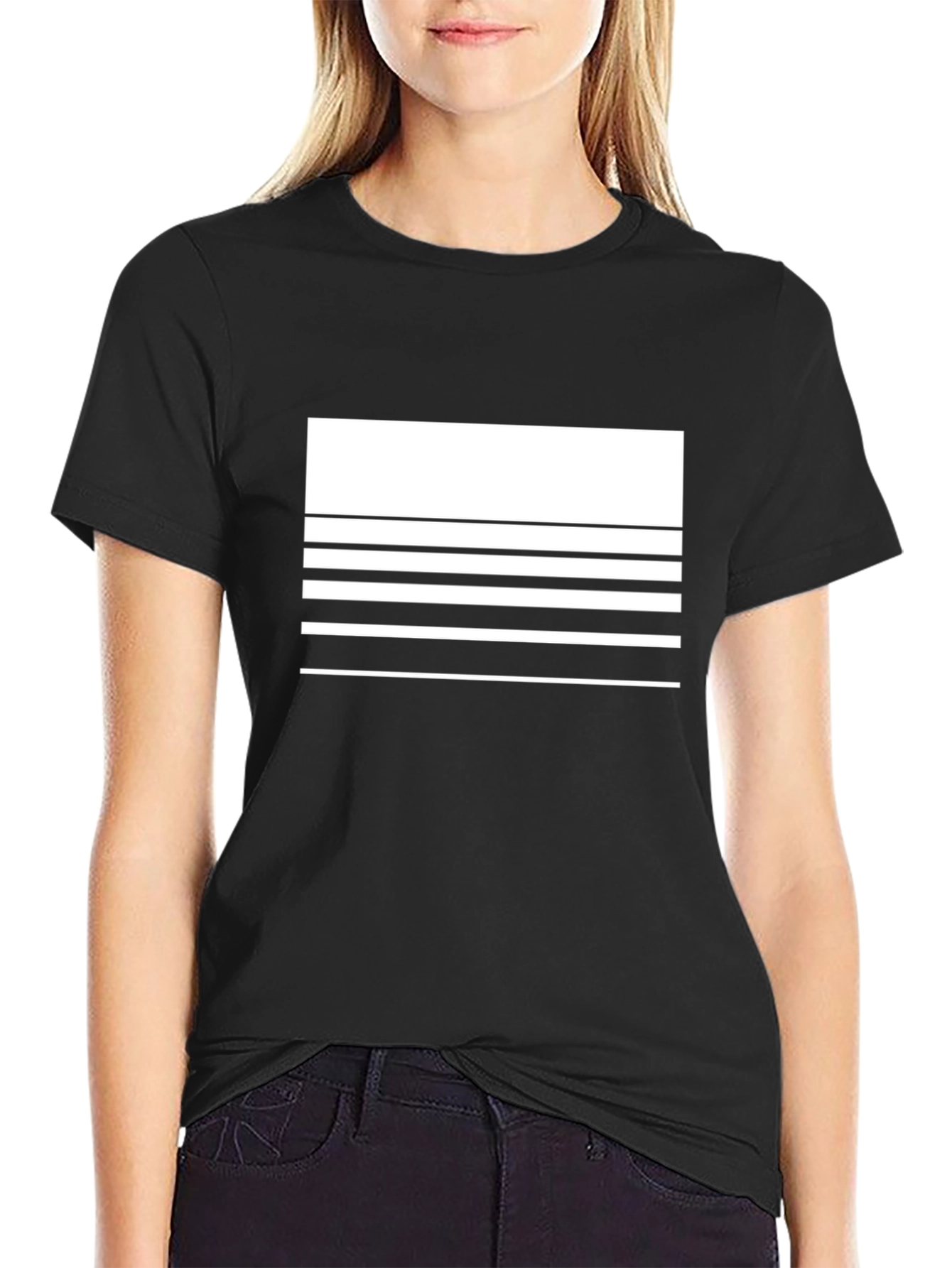 Modern Stripe Graphic T-Shirt - Black