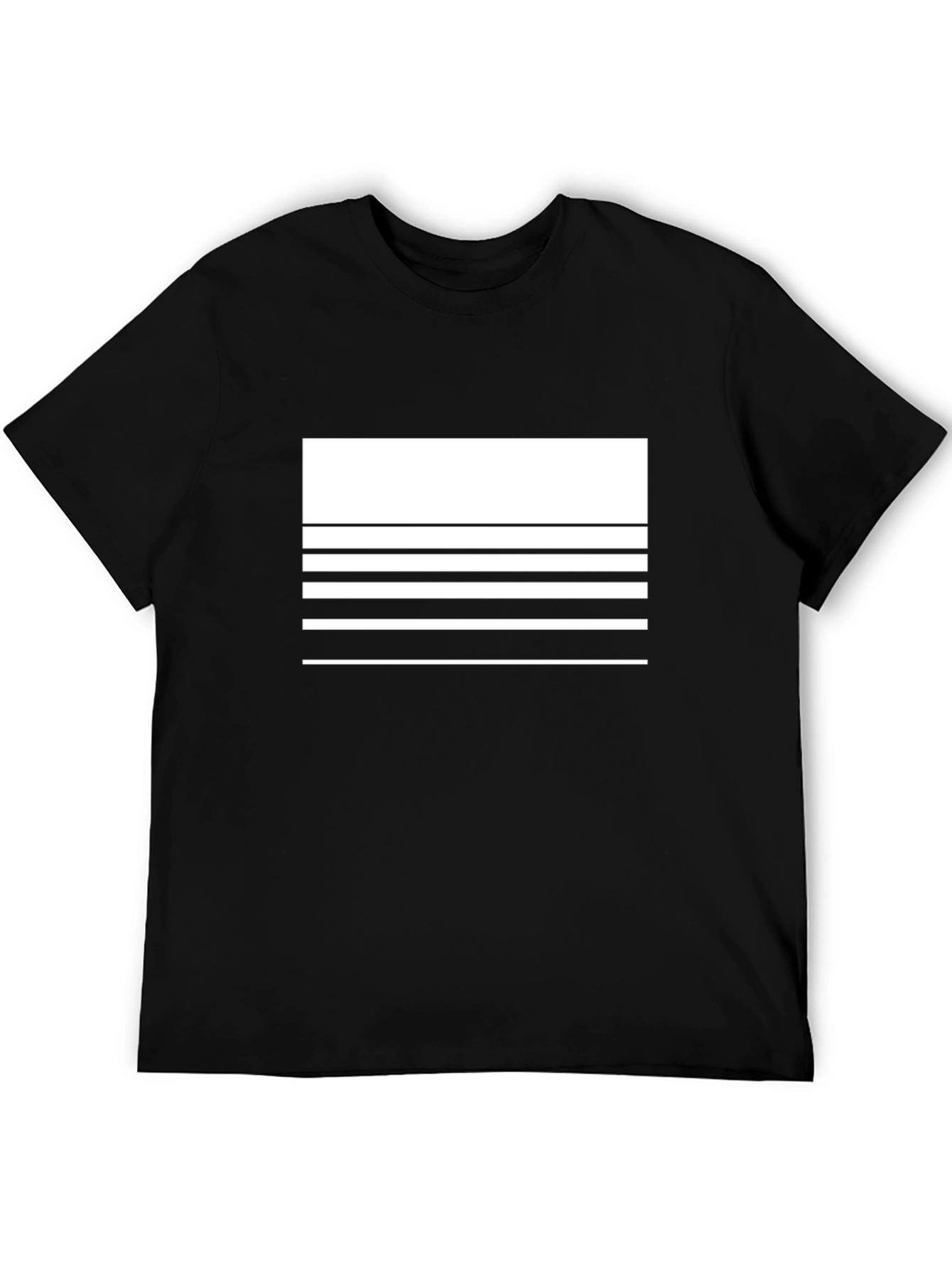 Modern Stripe Graphic T-Shirt - Black