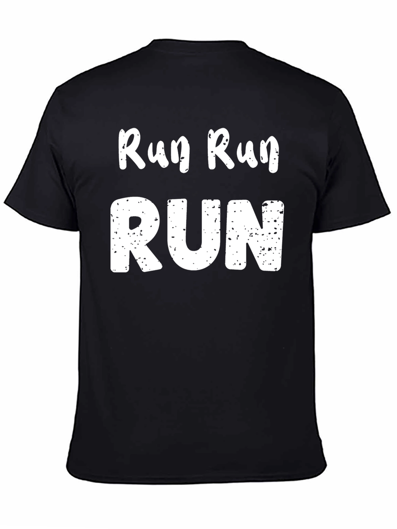 Run Run Run Graphic T-Shirt - Black Cotton Tee