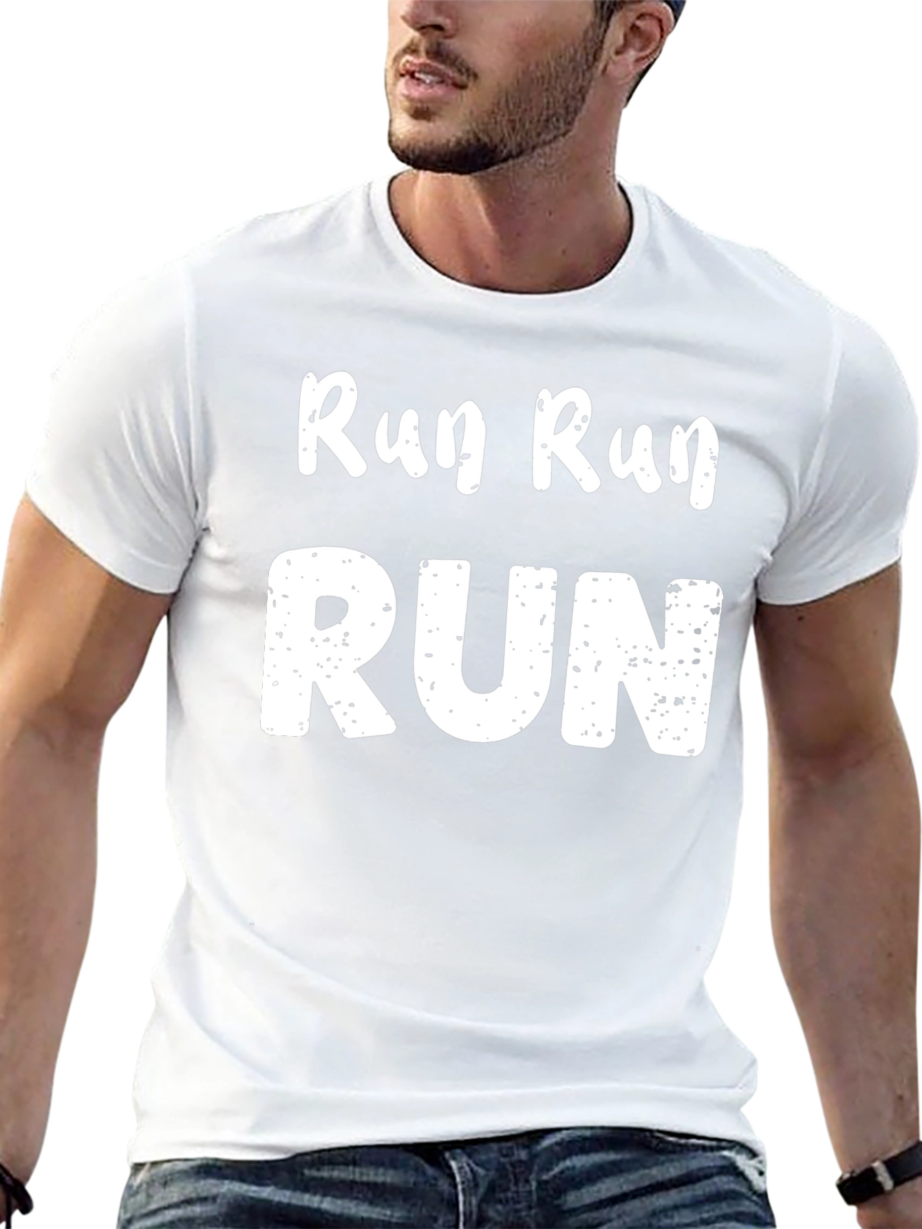 Run Run Run Graphic T-Shirt - Black Cotton Tee