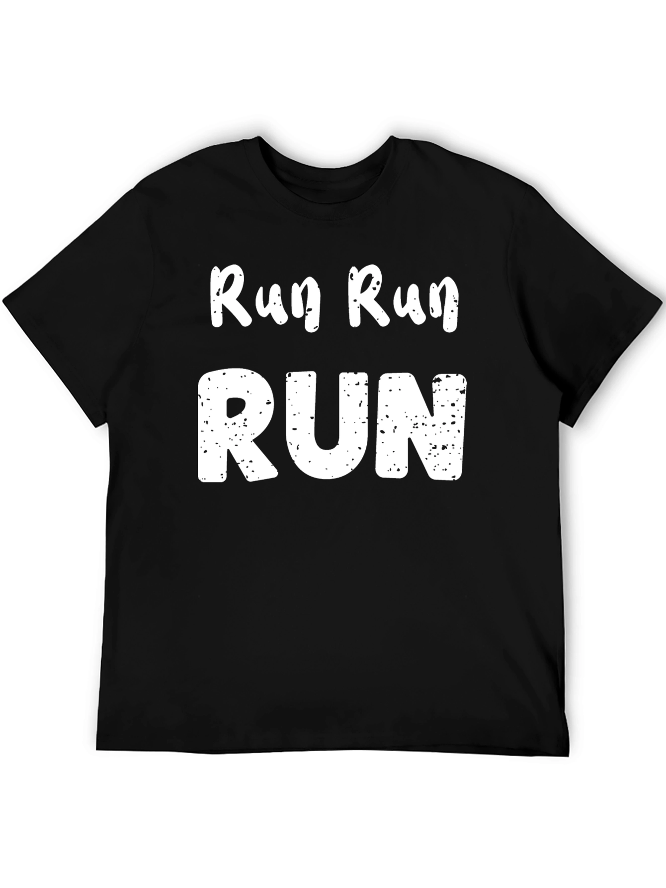 Run Run Run Graphic T-Shirt - Black Cotton Tee