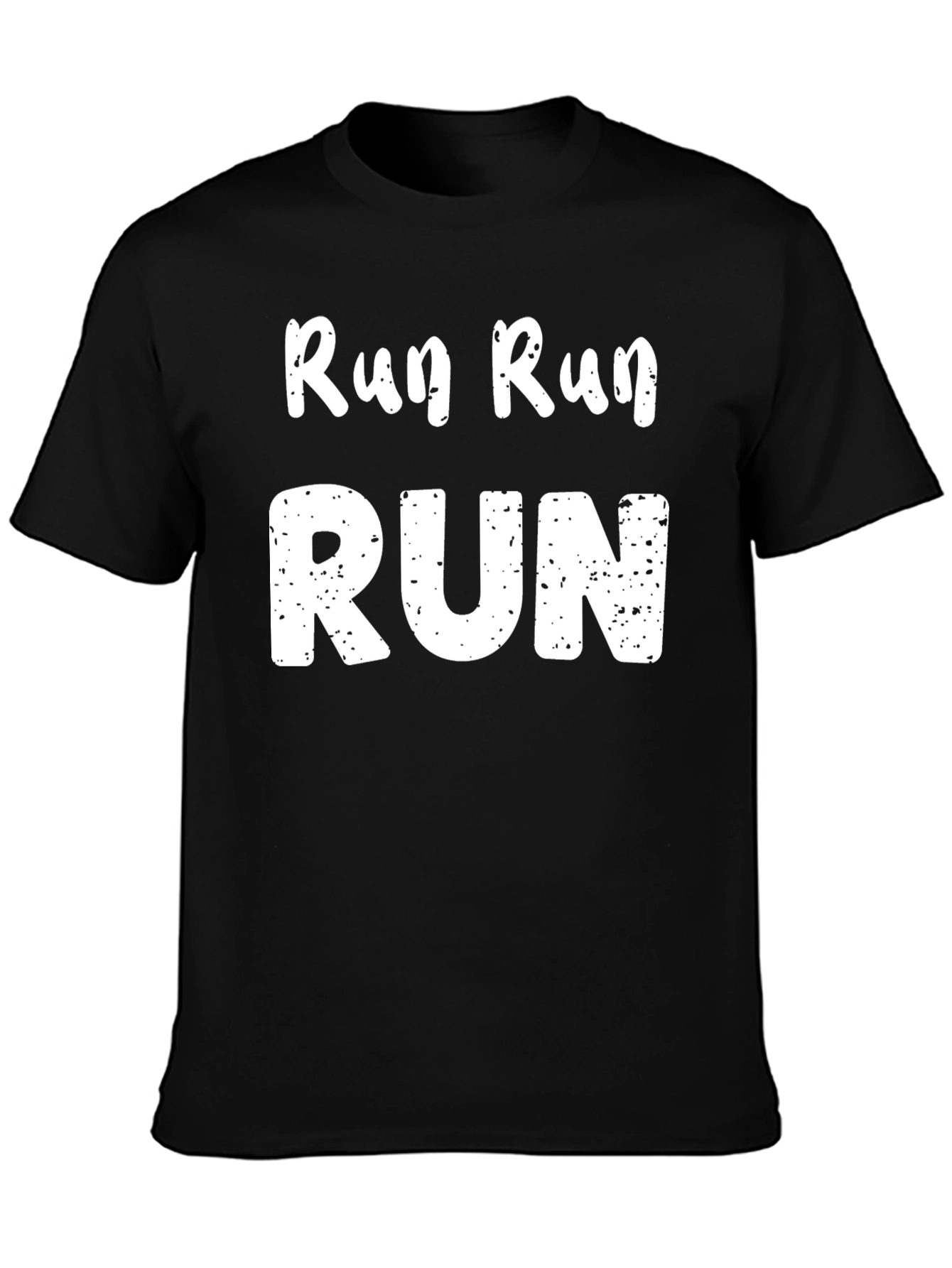 Run Run Run Graphic T-Shirt - Black Cotton Tee