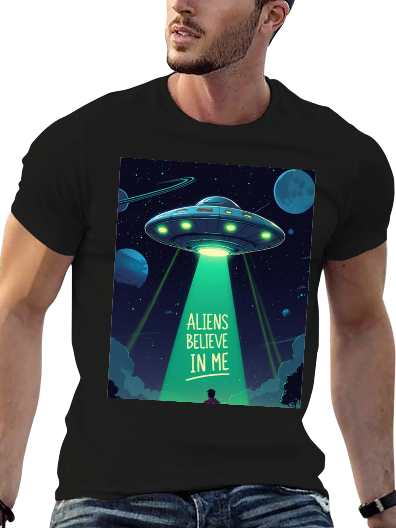 Aliens Believe In Me Graphic T-Shirt