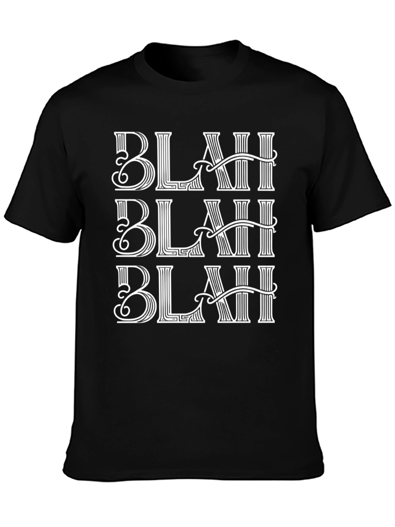 Blah Blah Blah Graphic Tee - Mens Crew Neck