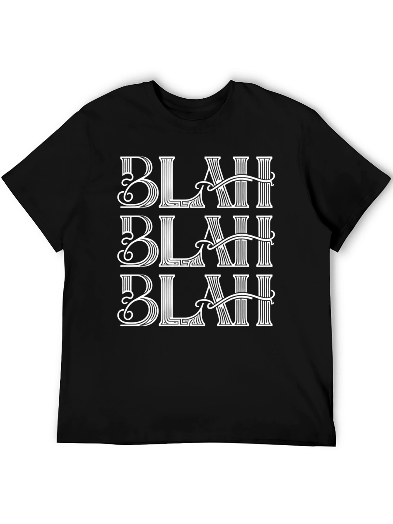 Blah Blah Blah Graphic Tee - Mens Crew Neck