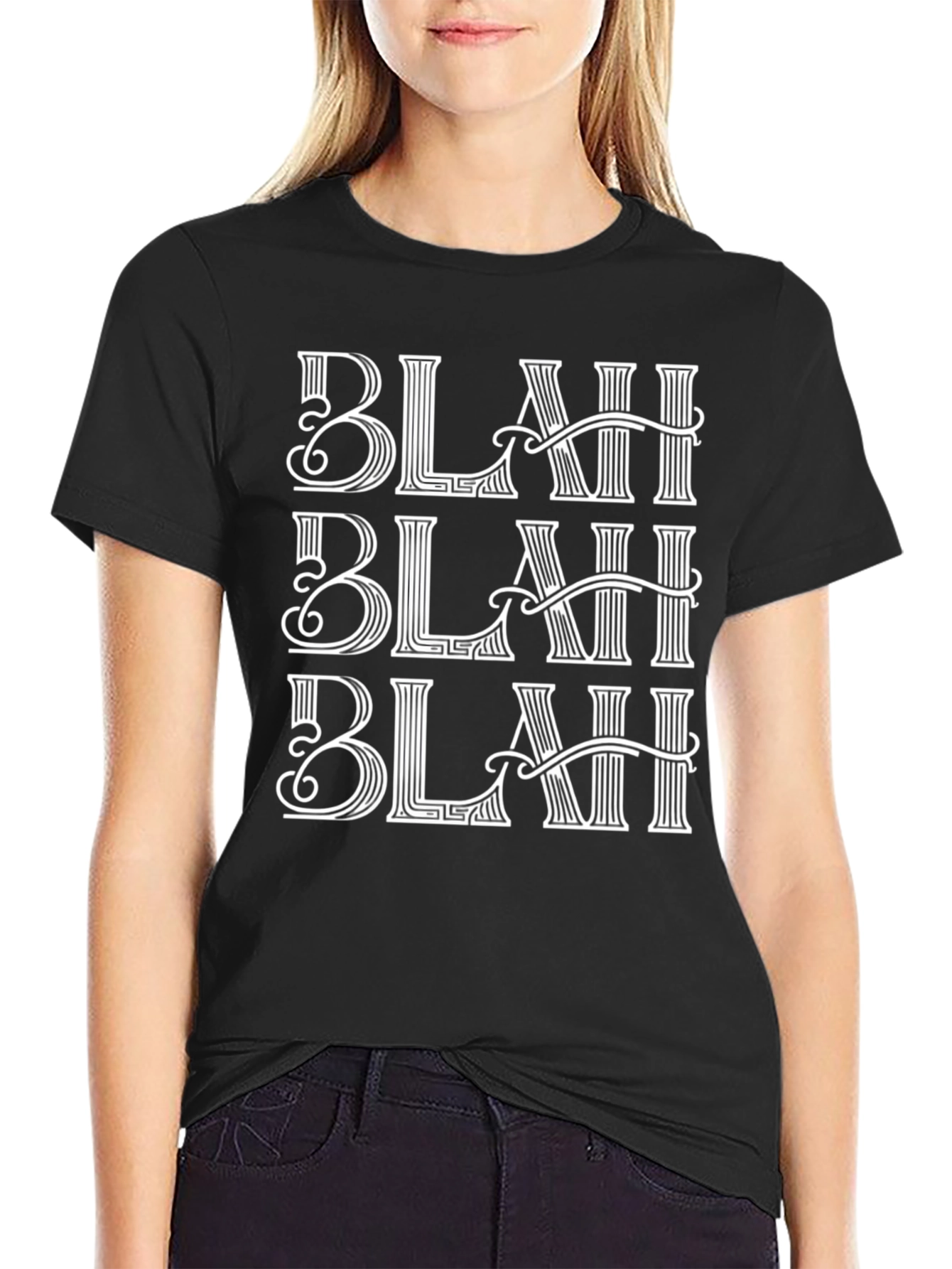 Blah Blah Blah Graphic Tee - Mens Crew Neck