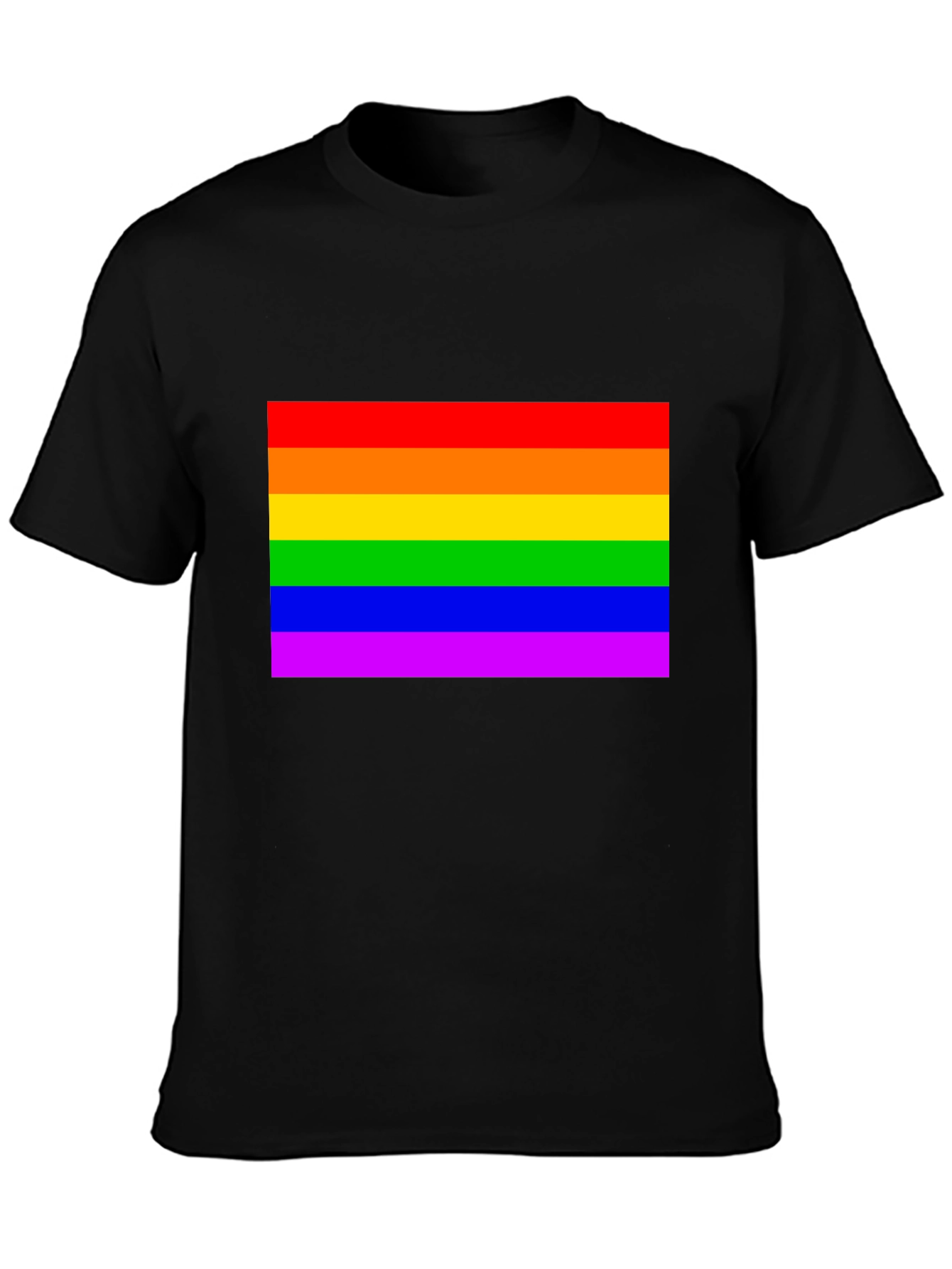 Pride Flag Graphic Tee - Black