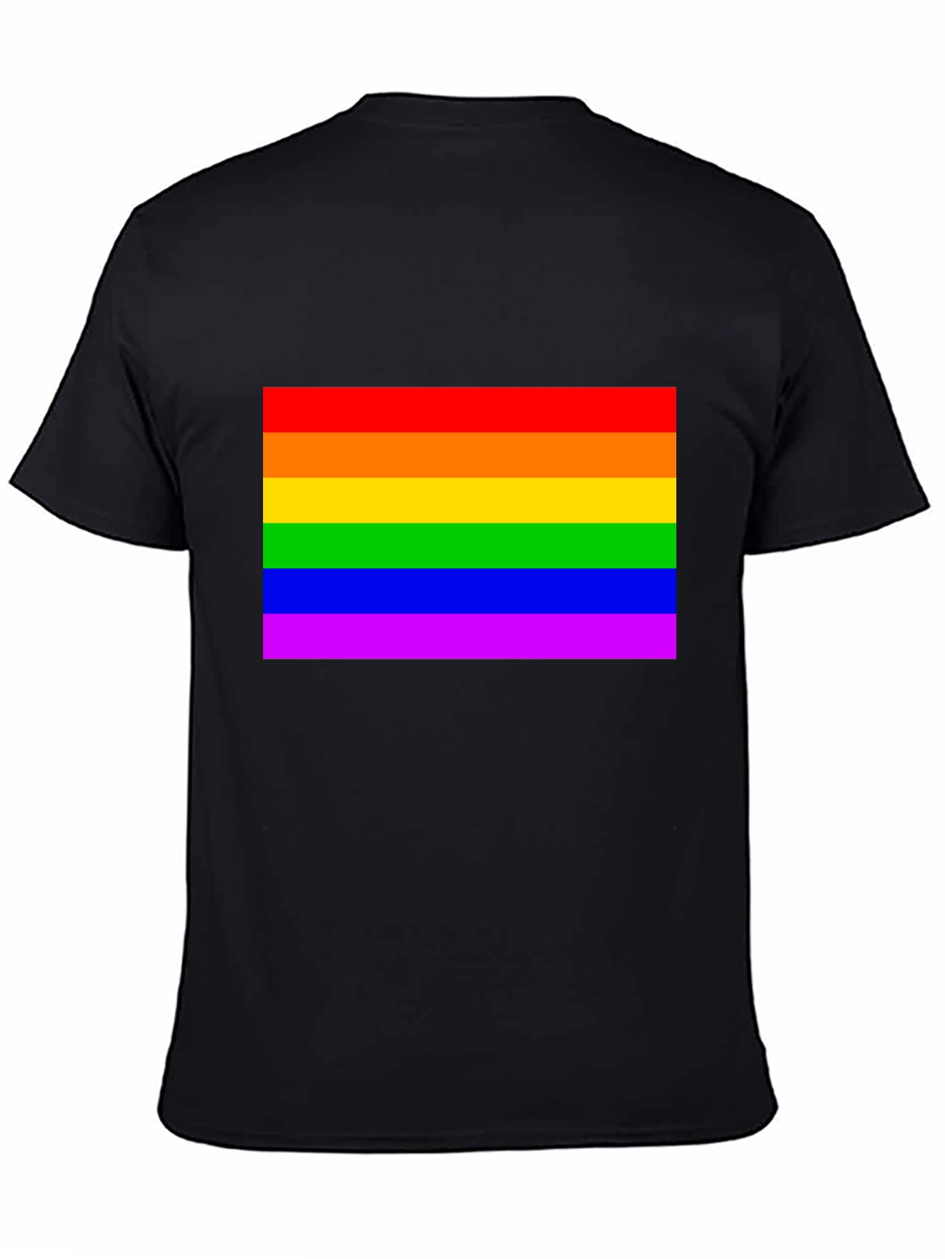 Pride Flag Graphic Tee - Black
