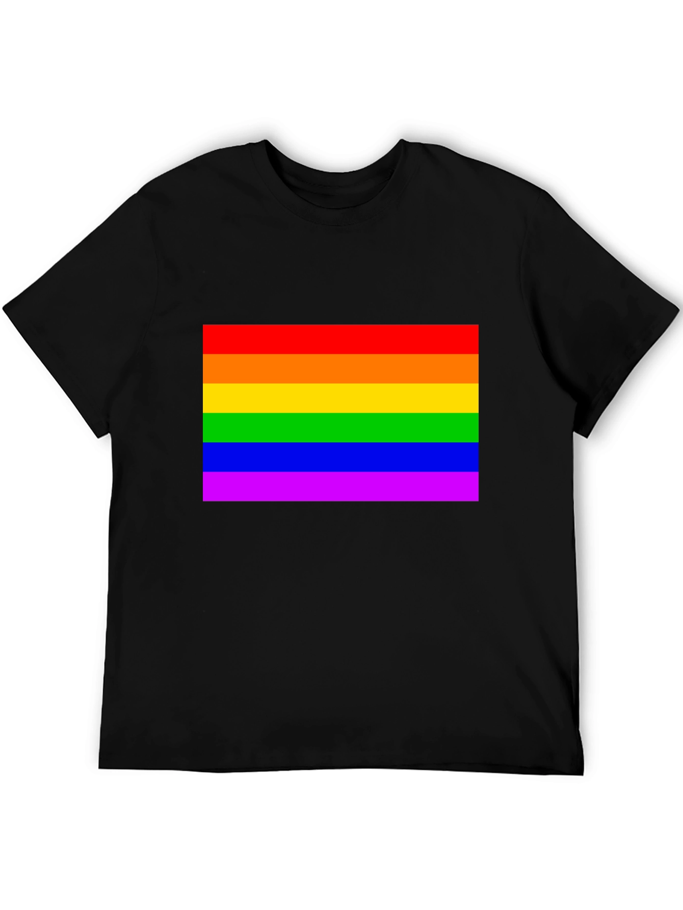 Pride Flag Graphic Tee - Black