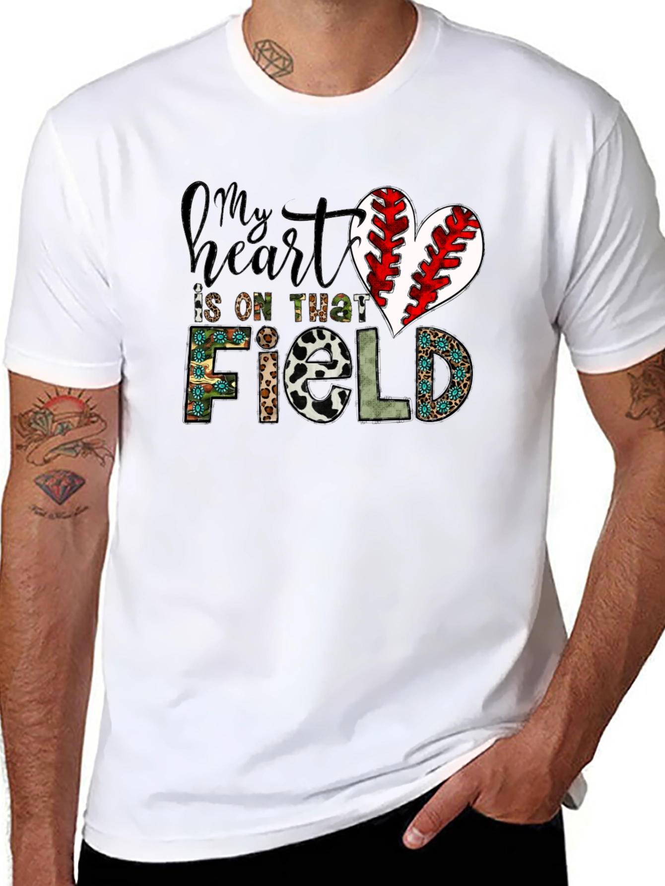 My Heart Is On That Field Baseball Heart T-Shirt