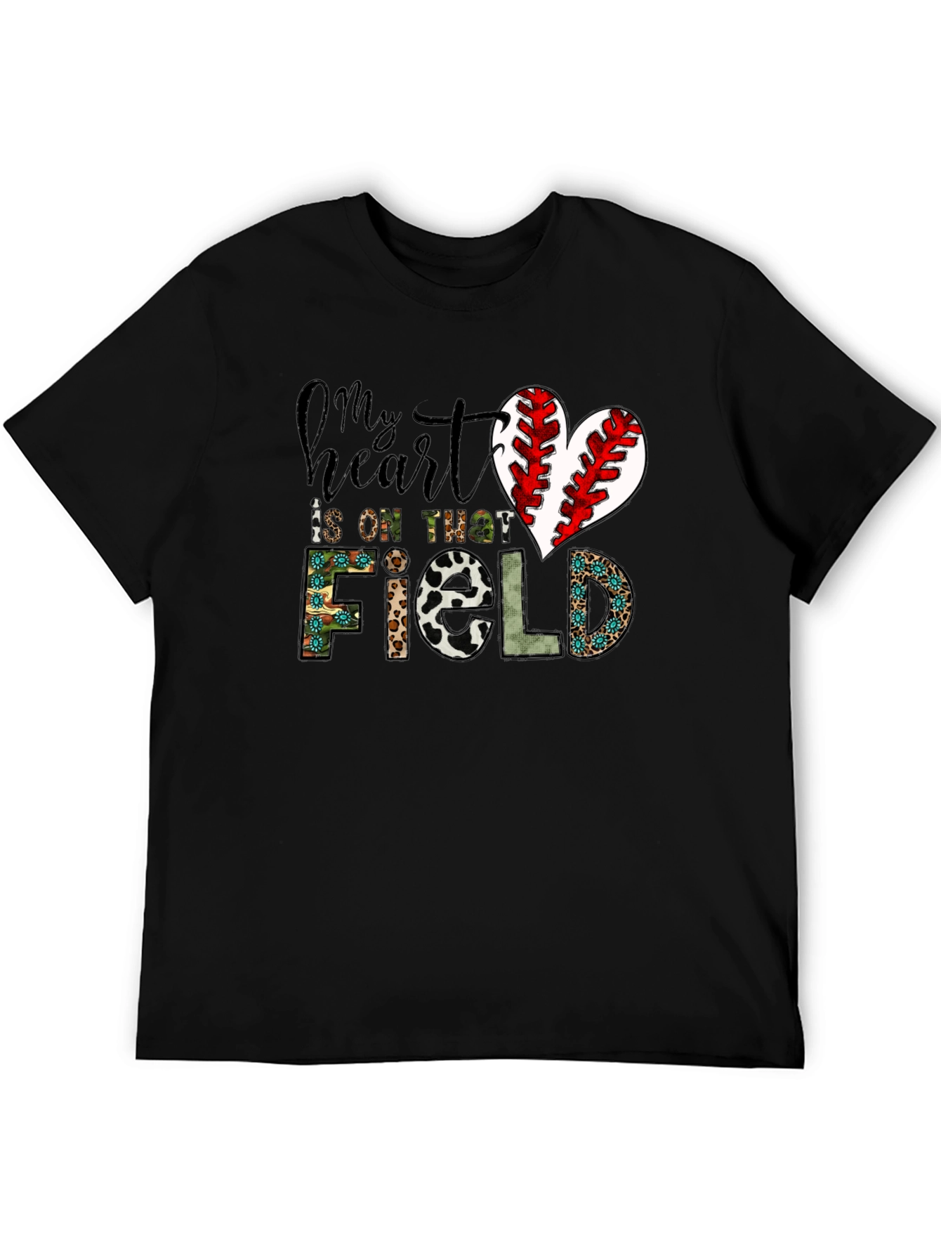 My Heart Is On That Field Baseball Heart T-Shirt