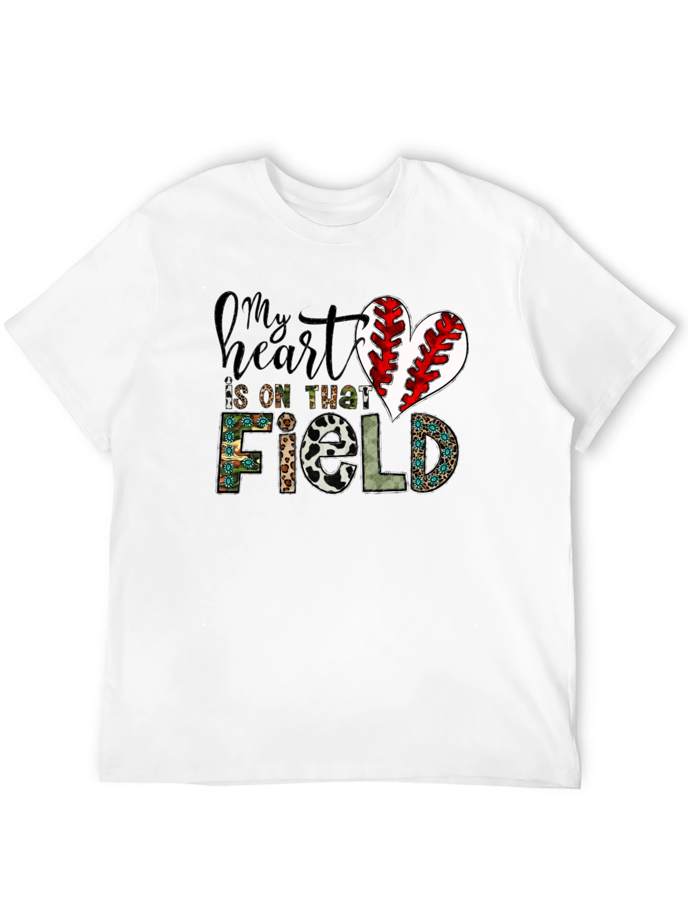 My Heart Is On That Field Baseball Heart T-Shirt