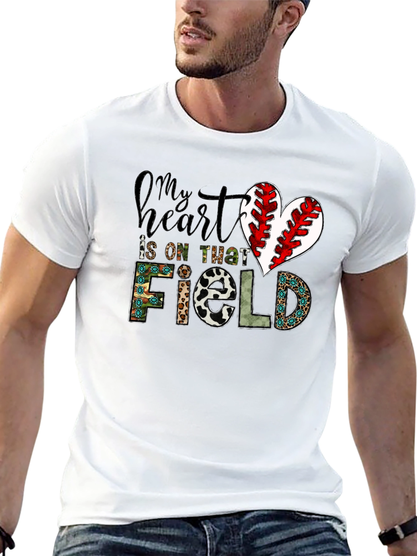 My Heart Is On That Field Baseball Heart T-Shirt