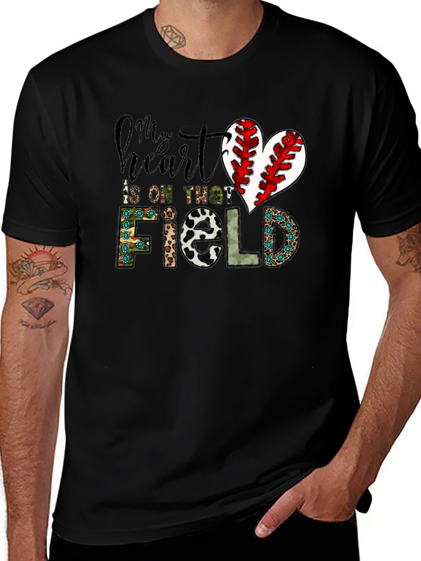 My Heart Is On That Field Baseball Heart T-Shirt