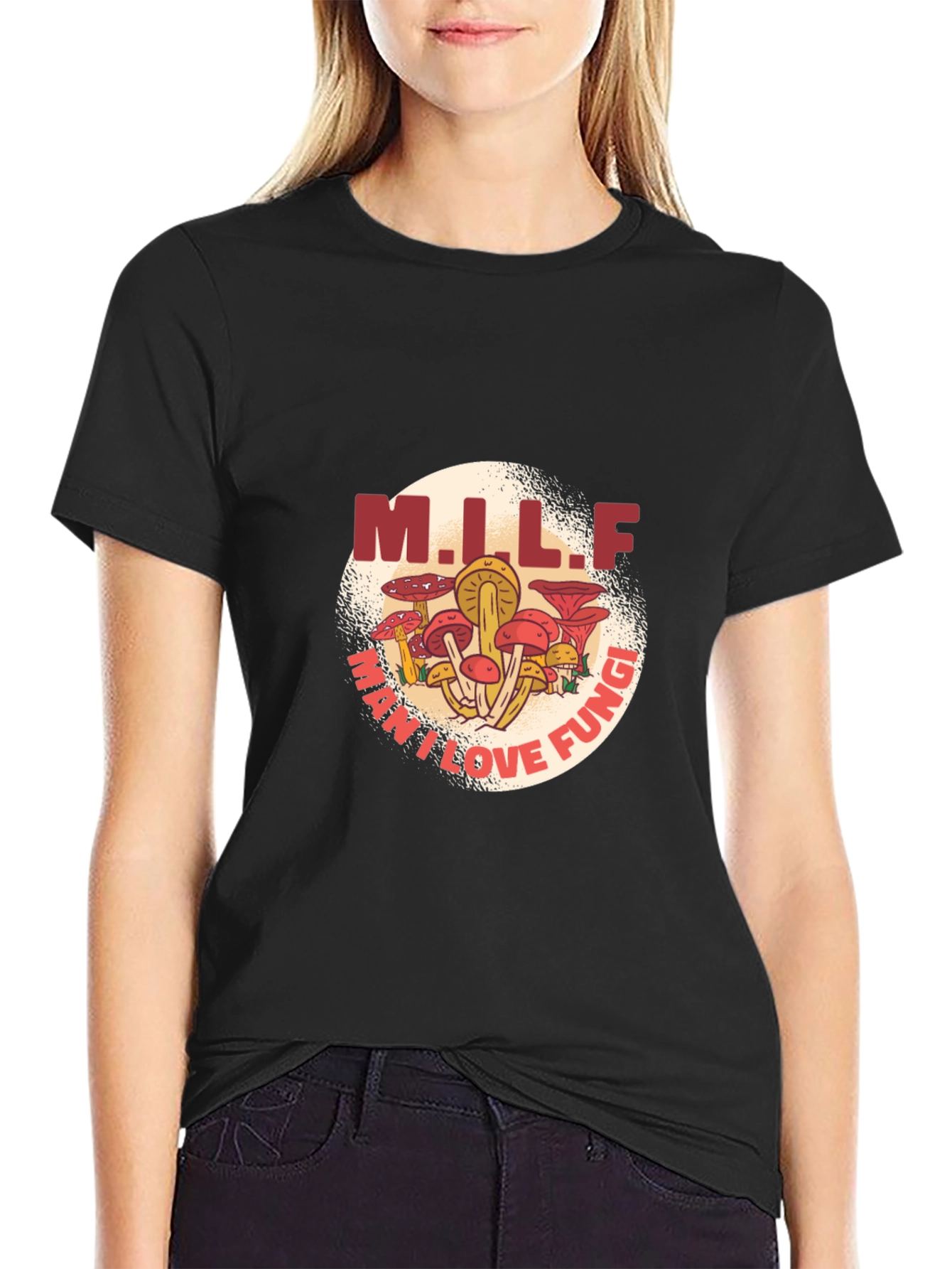 MILF Man I Love Fungi Black T-Shirt