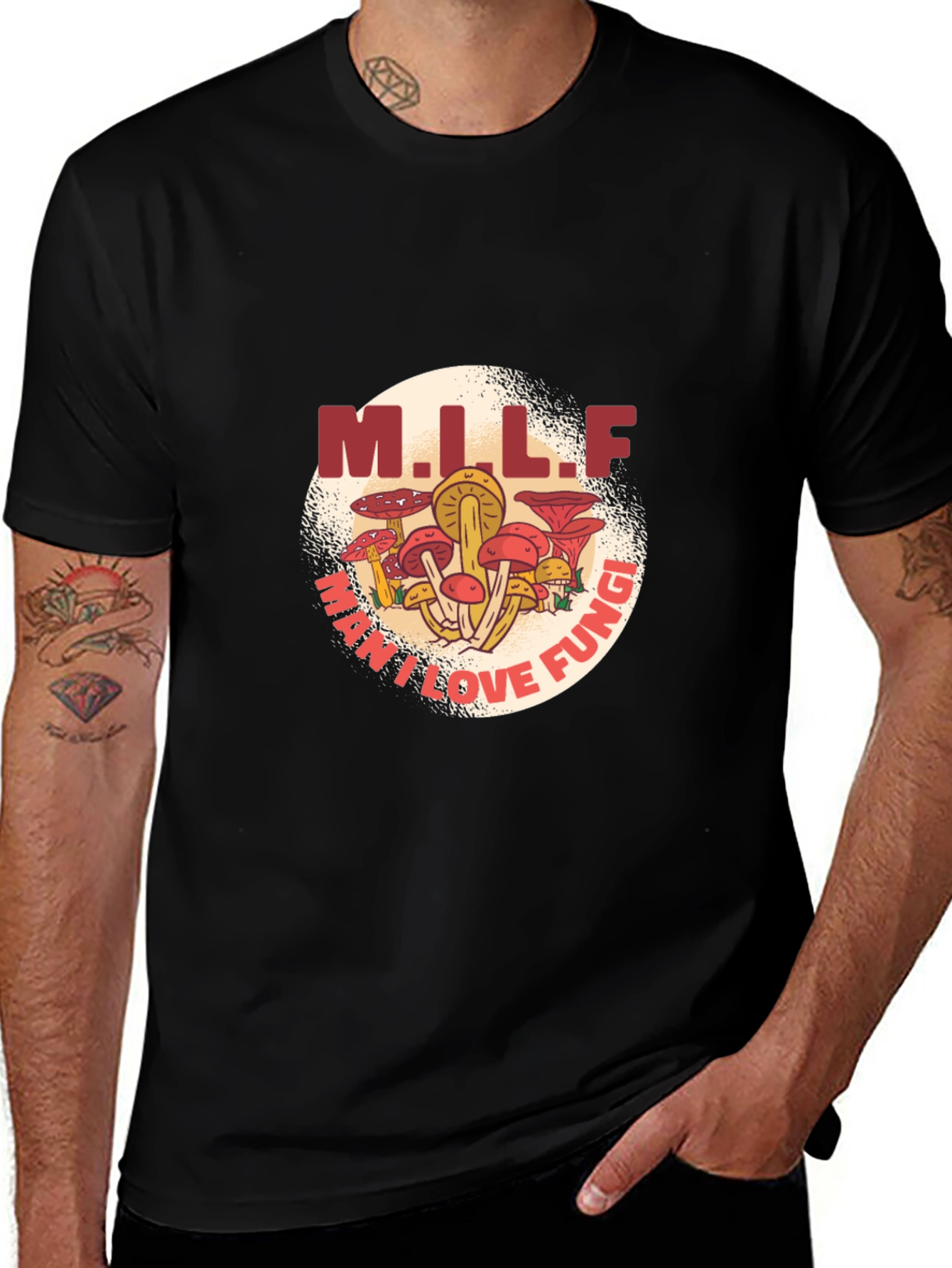MILF Man I Love Fungi Black T-Shirt