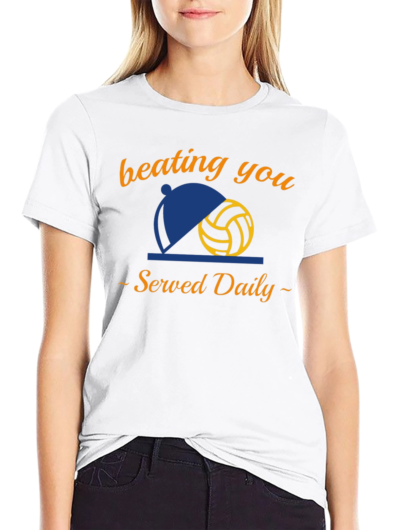 Volleyball Served Daily Black T-Shirt