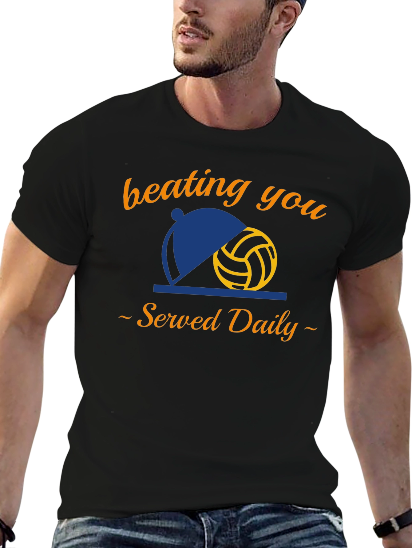 Volleyball Served Daily Black T-Shirt