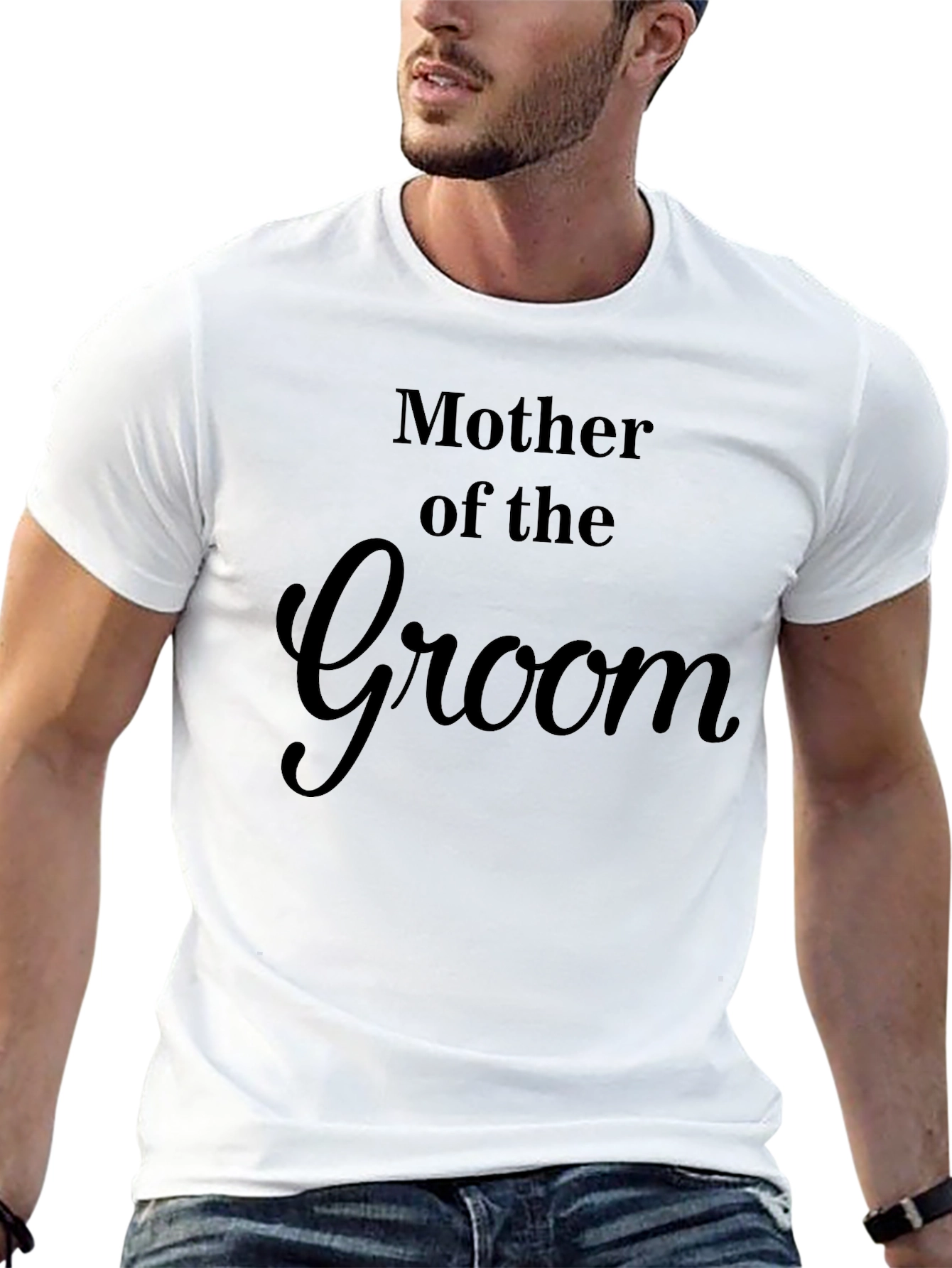Mother of the Groom T-Shirt - Black Cotton Blend
