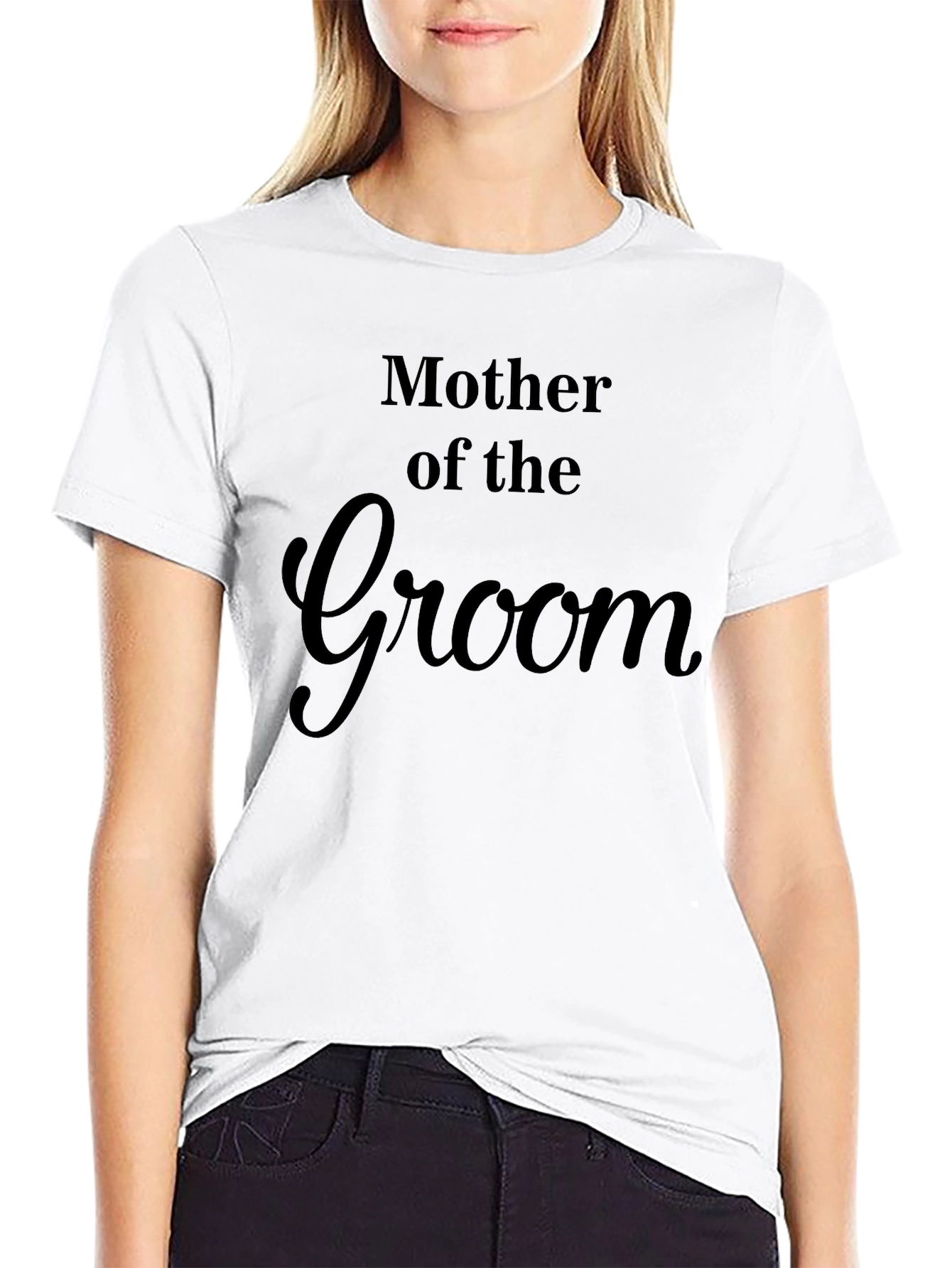 Mother of the Groom T-Shirt - Black Cotton Blend
