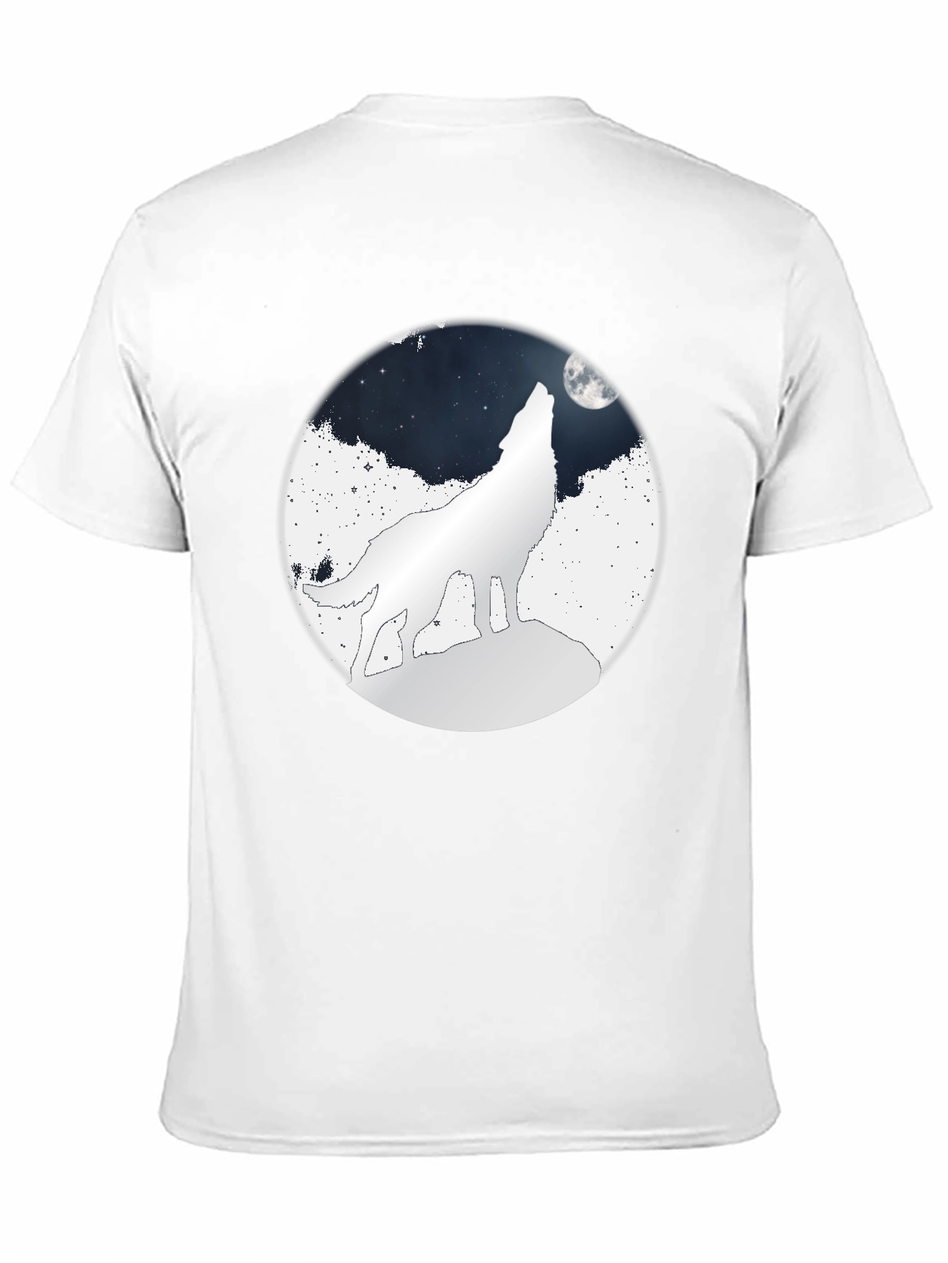 Wolf Moon Graphic Tee - Black Cotton T-Shirt