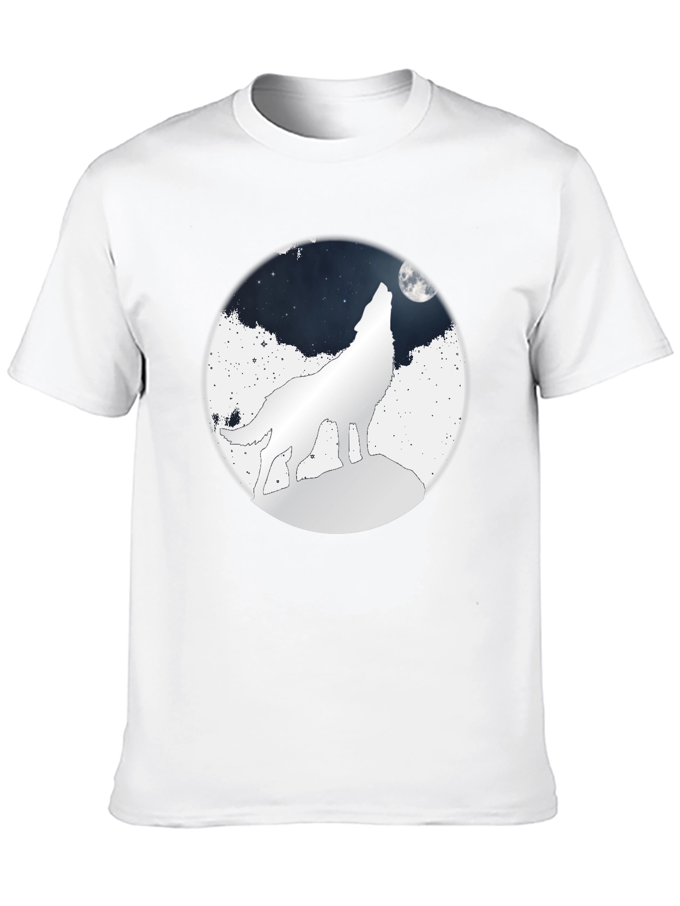 Wolf Moon Graphic Tee - Black Cotton T-Shirt