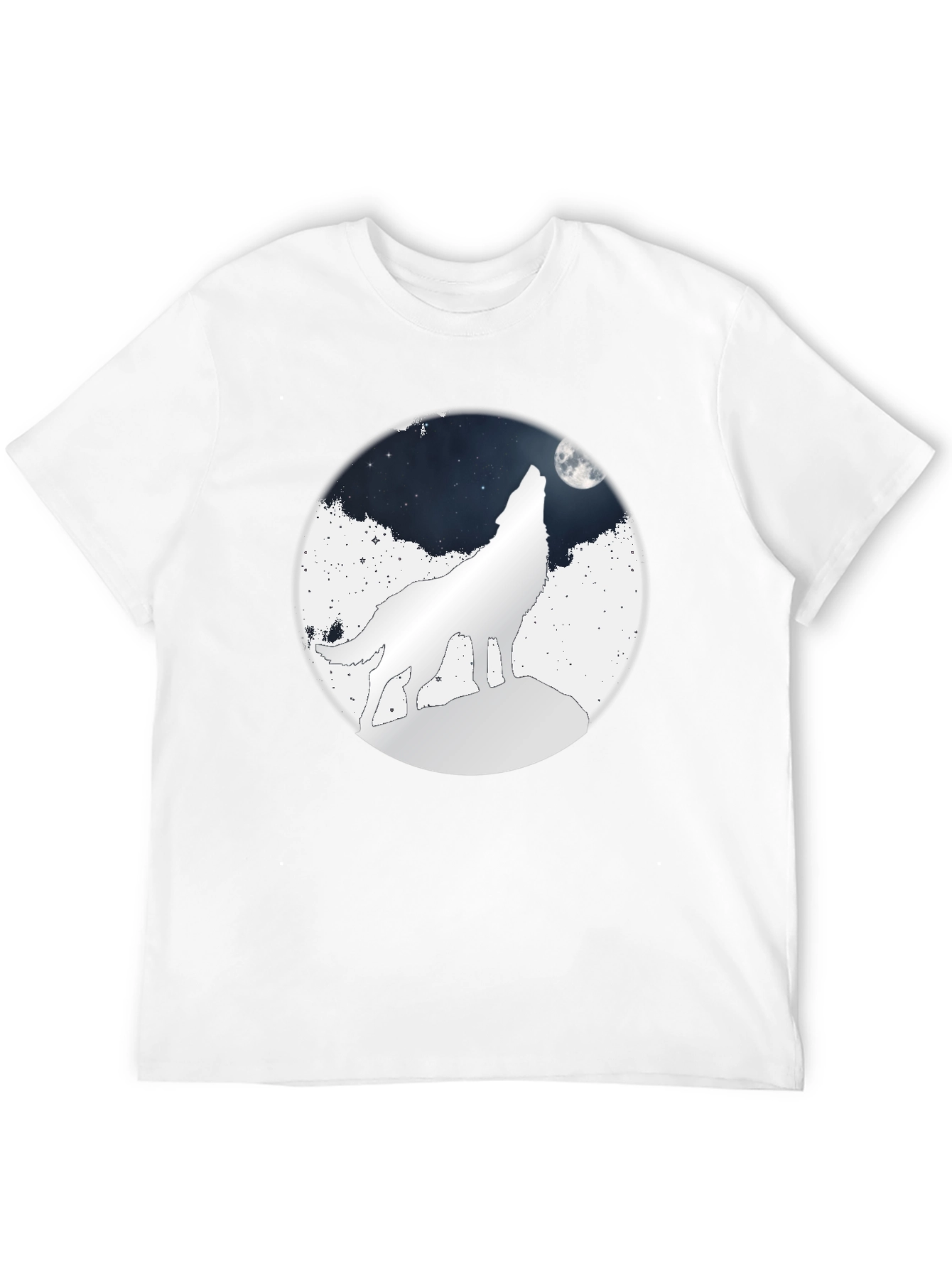 Wolf Moon Graphic Tee - Black Cotton T-Shirt