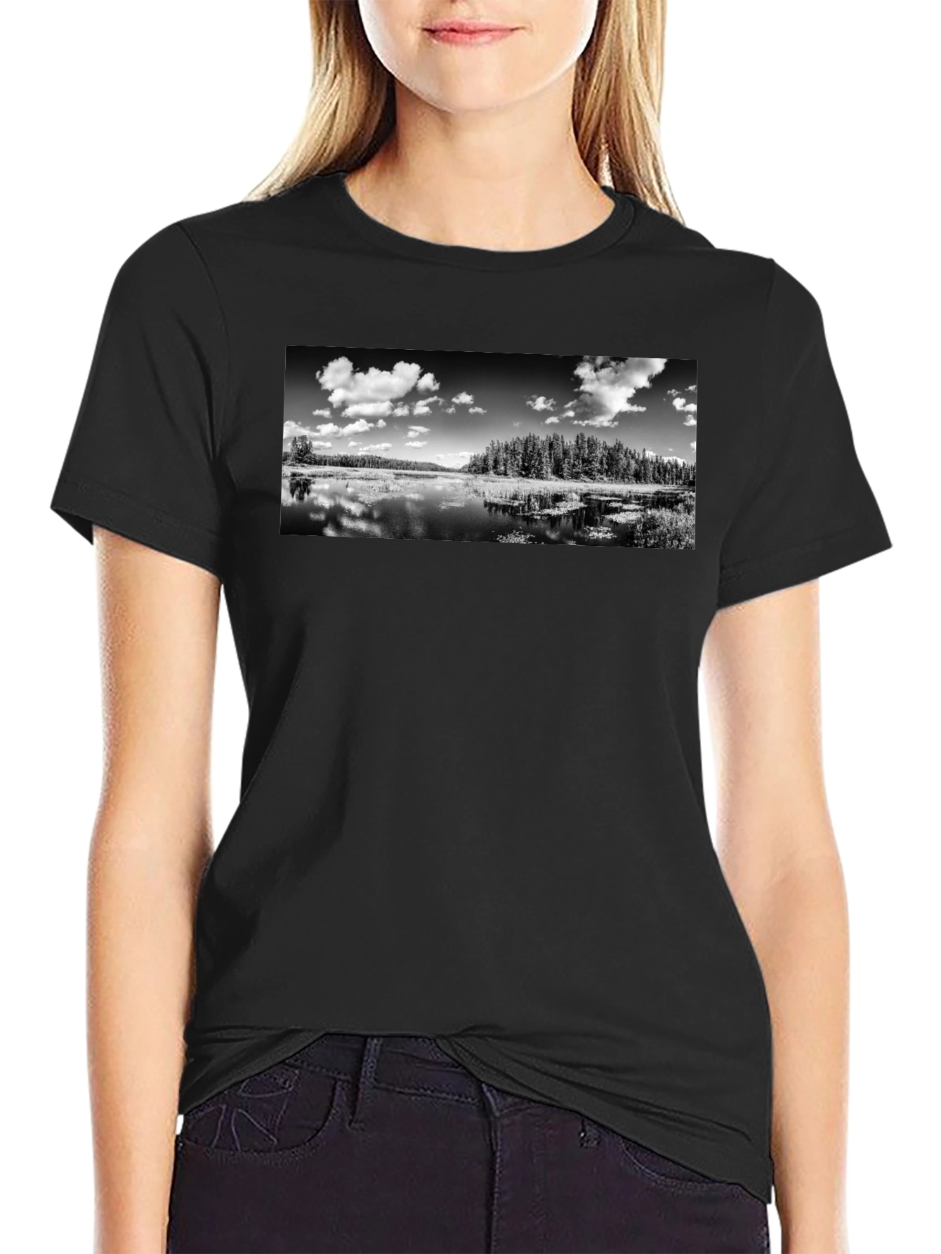 Monochrome Lake Graphic T-Shirt