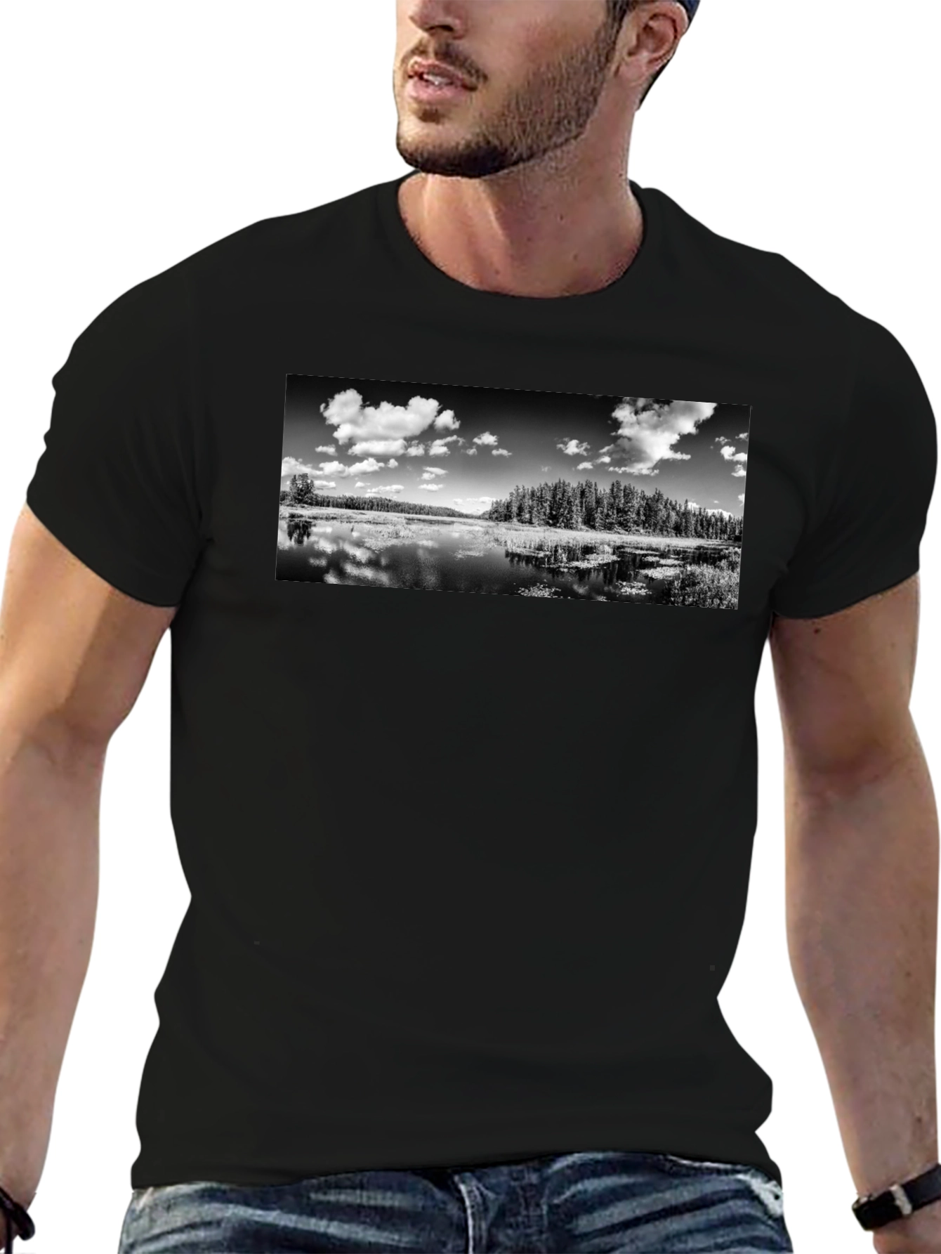 Monochrome Lake Graphic T-Shirt