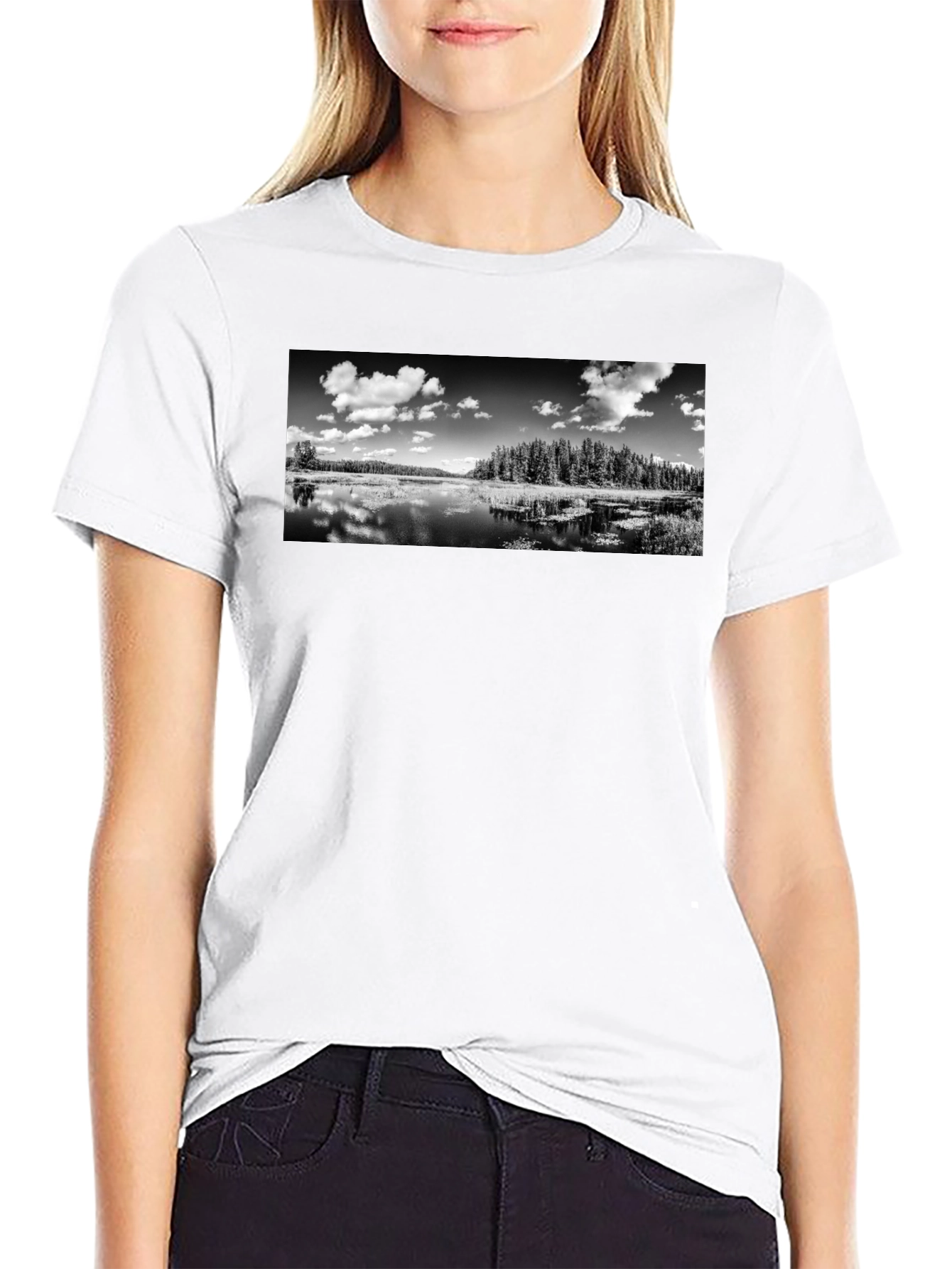 Monochrome Lake Graphic T-Shirt