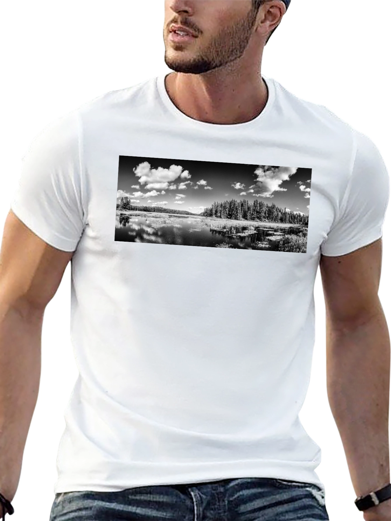 Monochrome Lake Graphic T-Shirt
