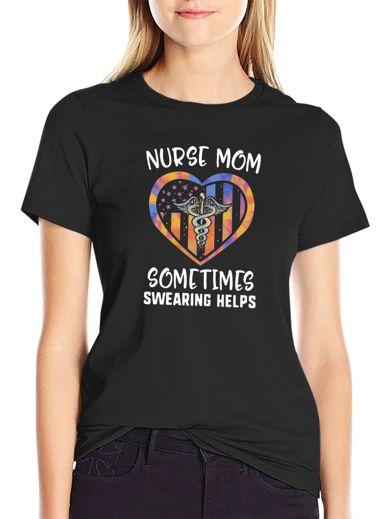 Nurse Mom Swearing Helps Graphic T-Shirt