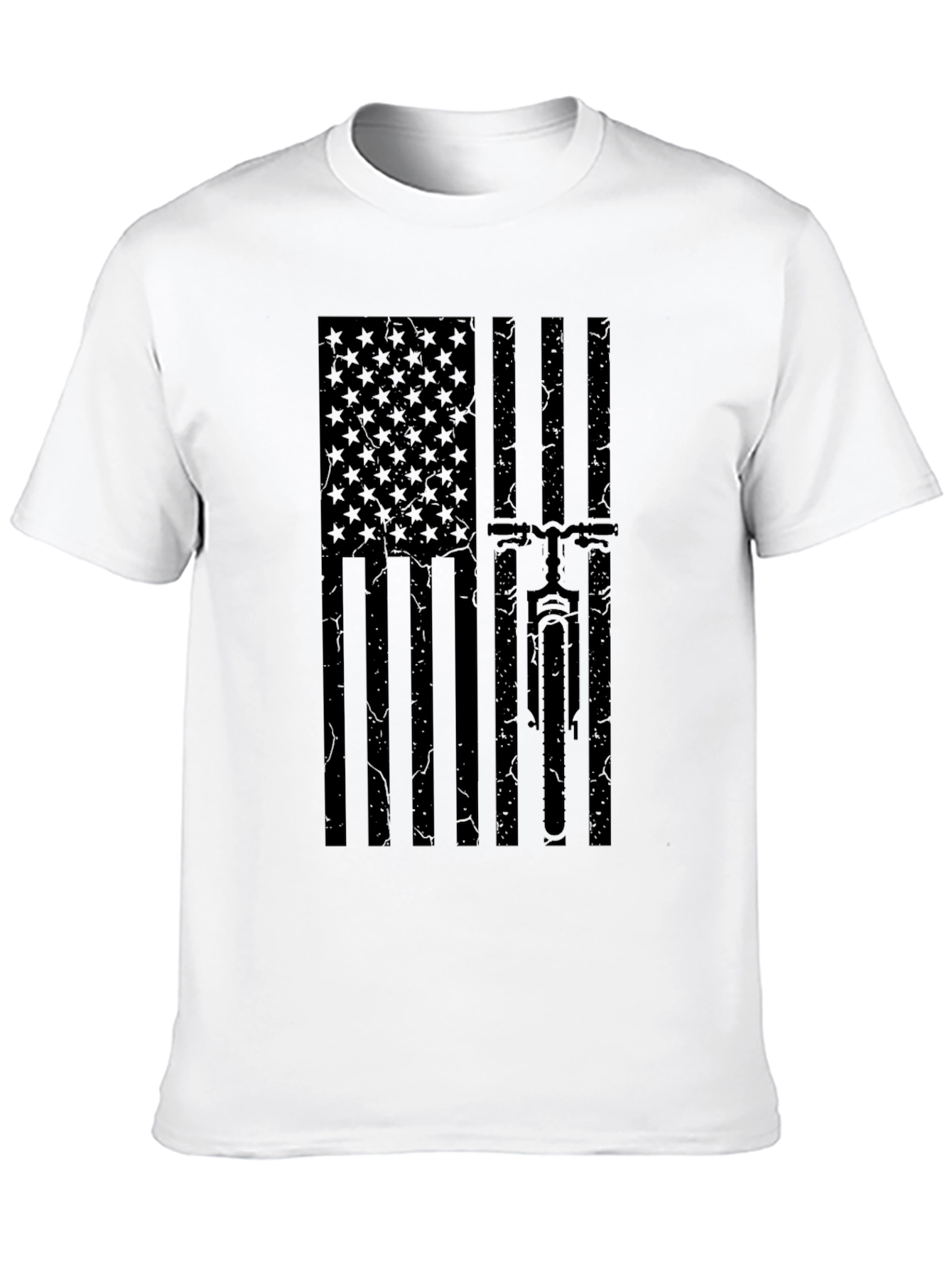 American Flag Mountain Bike T-Shirt