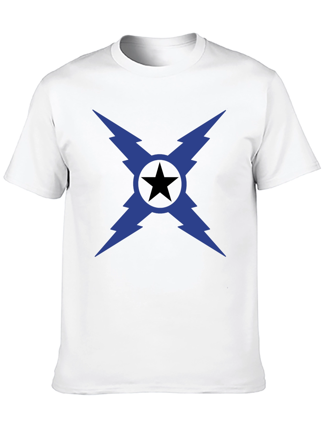 Bold Star Bolt Graphic Tee - Black Cotton T-Shirt