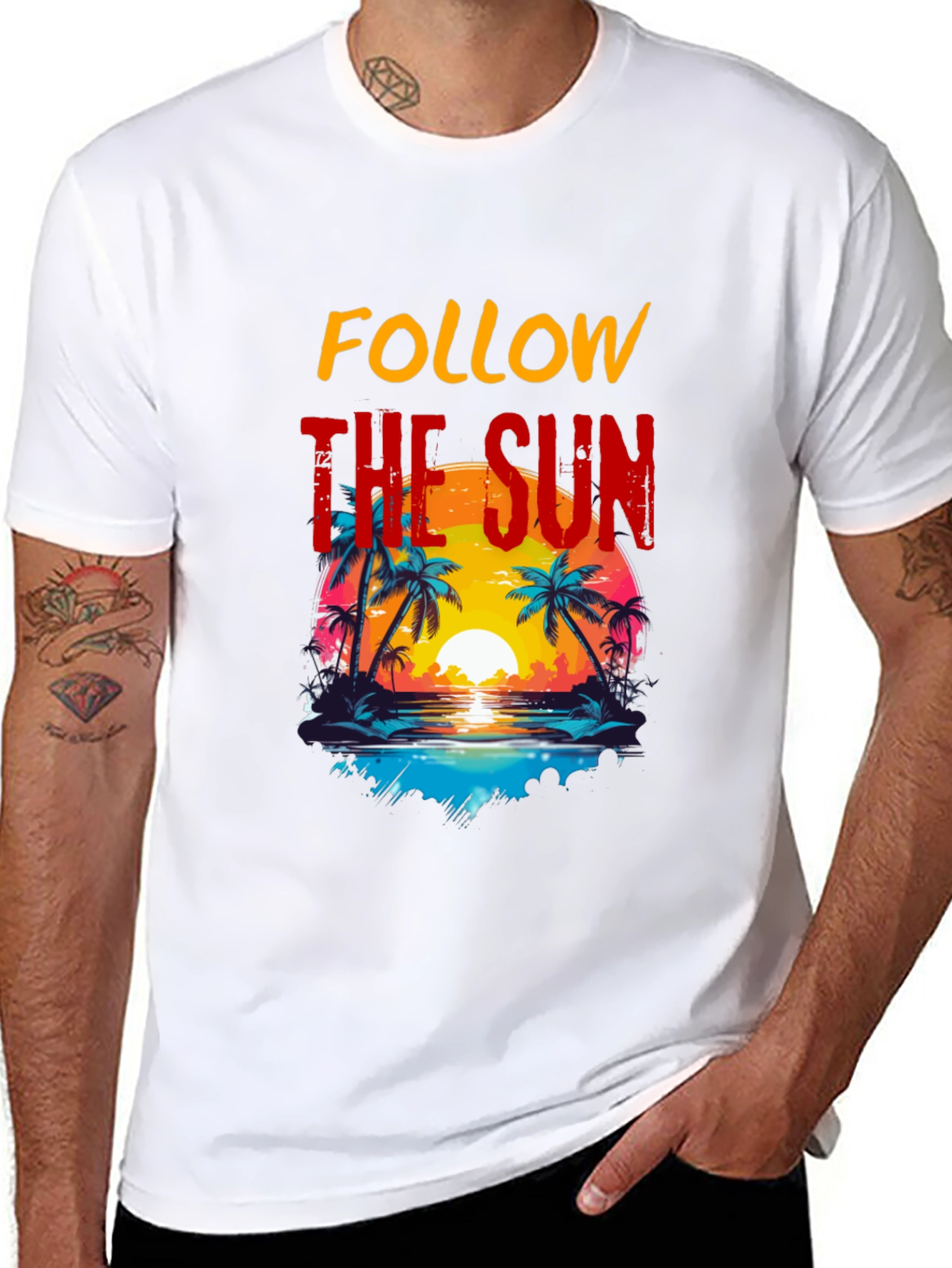 Follow the Sun Graphic Tee - Tropical Vibes