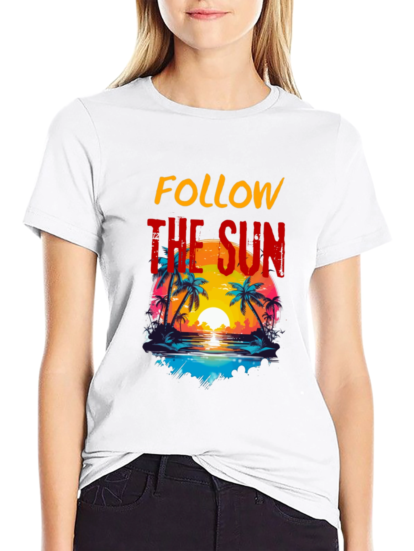 Follow the Sun Graphic Tee - Tropical Vibes