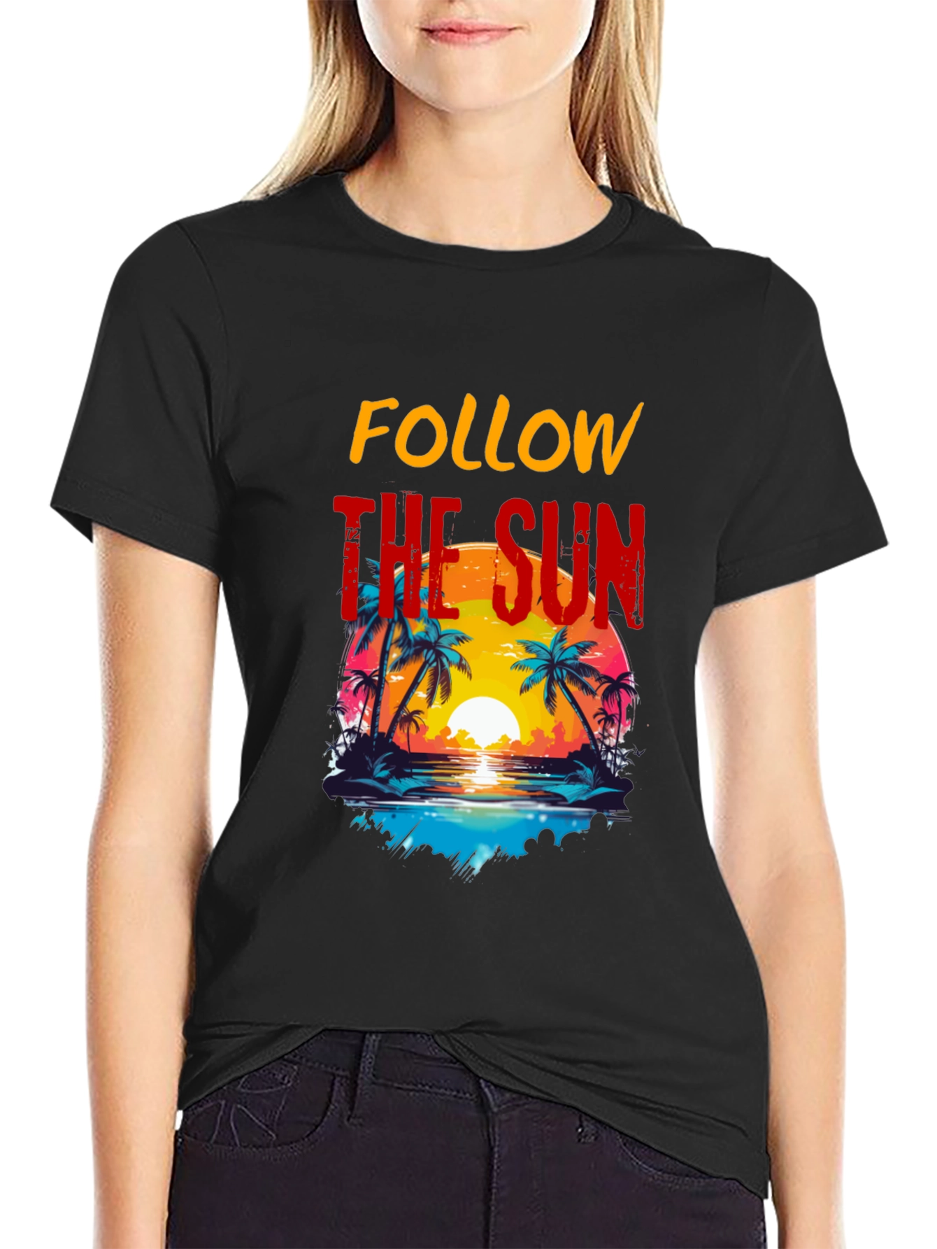 Follow the Sun Graphic Tee - Tropical Vibes