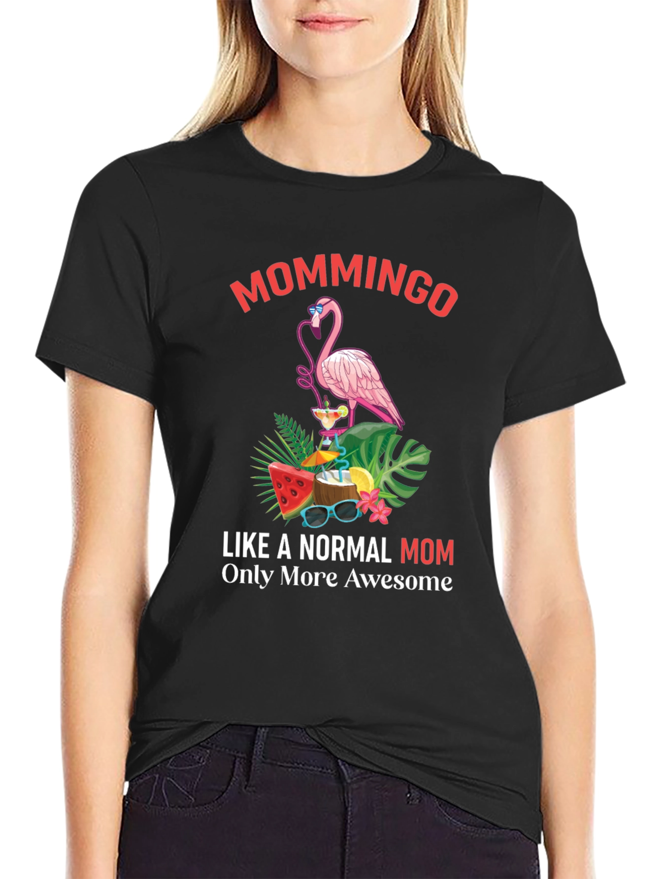 Mommingo T-Shirt - Tropical Flamingo Mom Tee